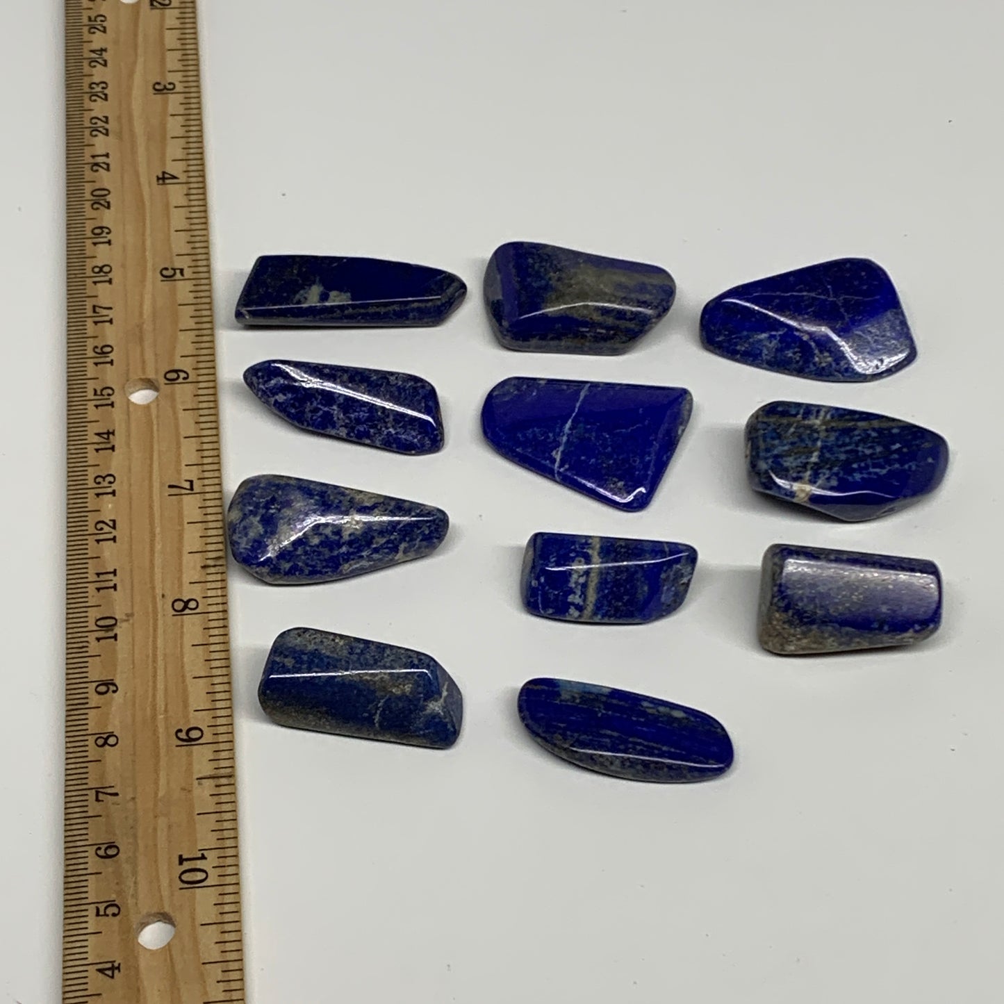 118.5g,1.1"-1.6", 11pcs, Natural Lapis Lazuli Tumbled Stone @Afghanistan, B30281