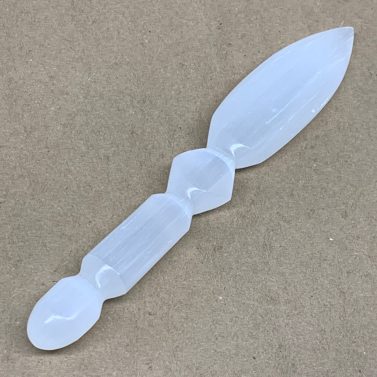 0.46 lbs, 9.25"x1.6"x0.8", Natural Selenite Crystal Dagger (Satin Spar), B36547