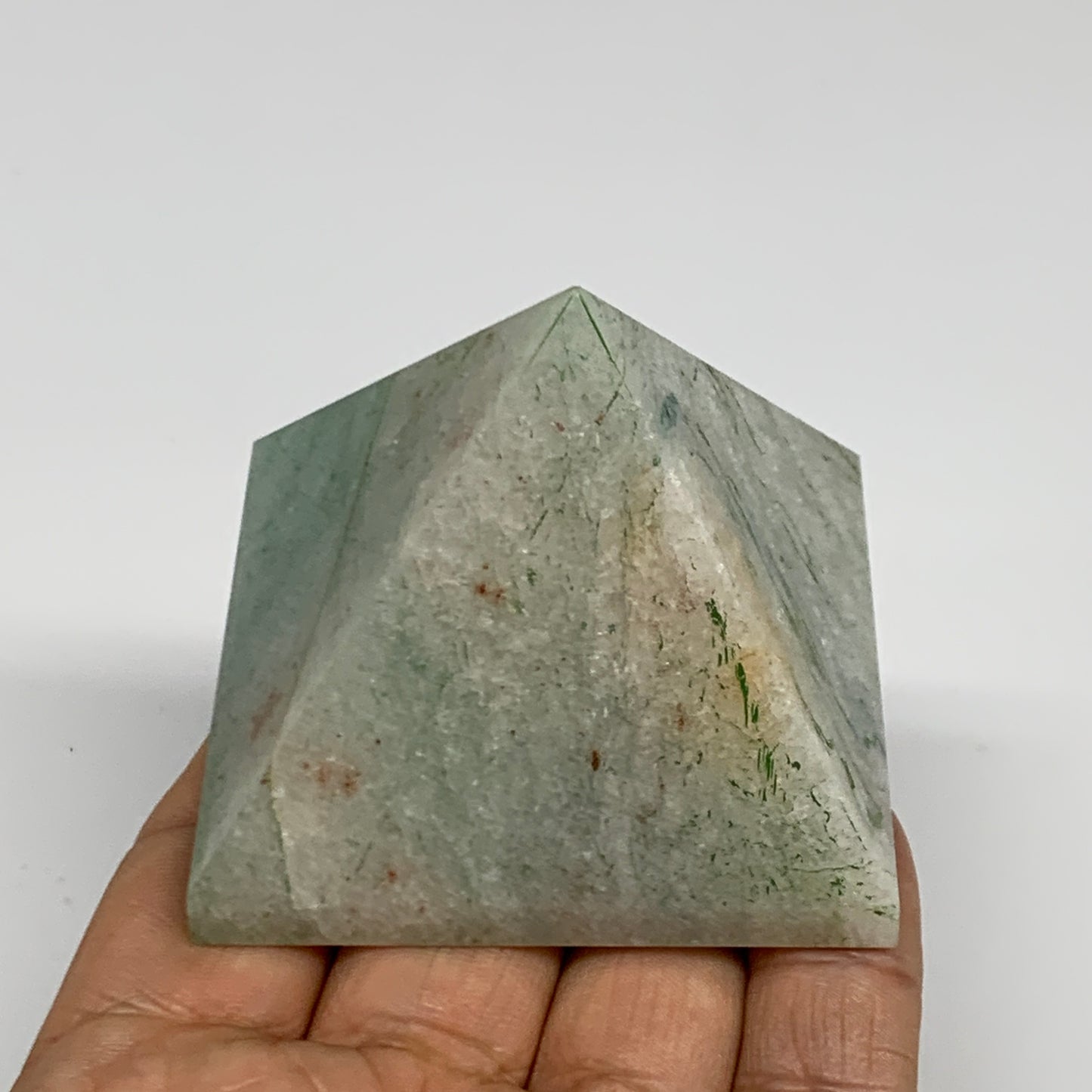 0.38 lbs, 1.9"x2.2"x2.3", Green Aventurine Pyramid Gemstone,Healing Crystal, B31