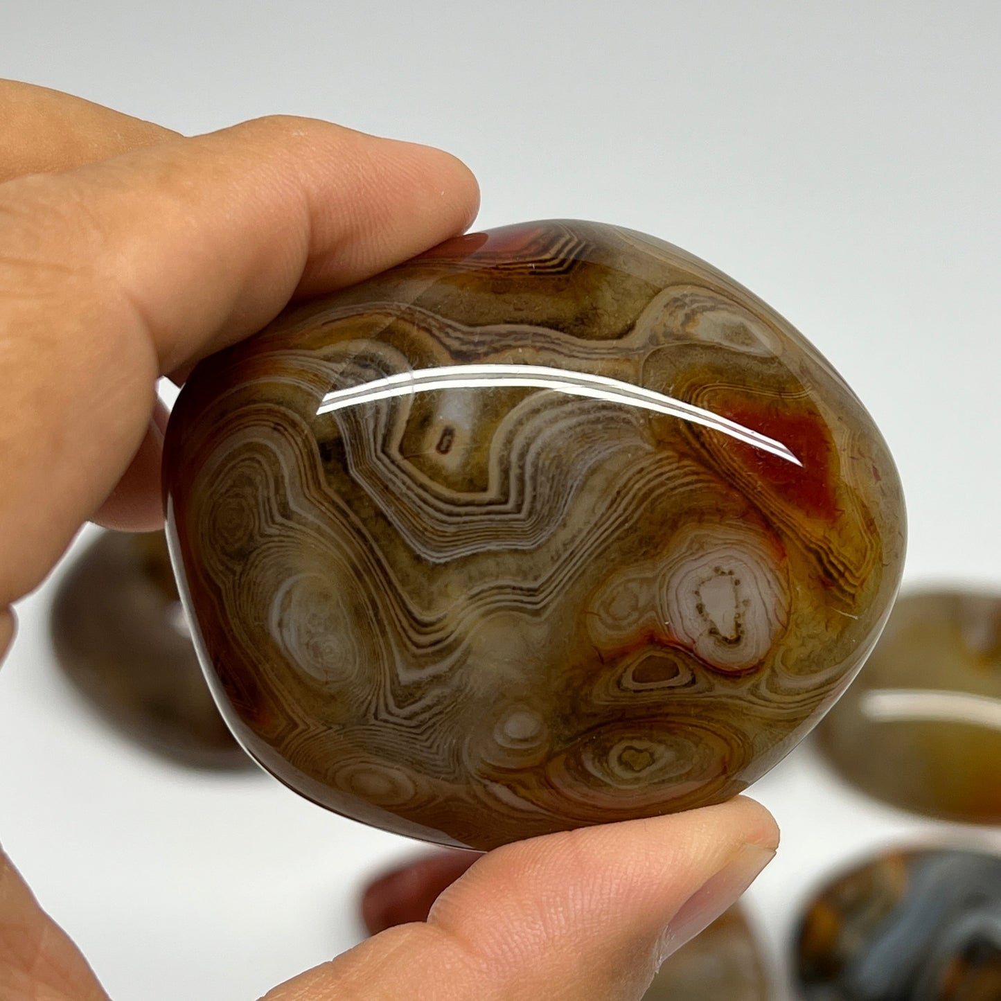 1005g, 1.6" - 2.9", 9pcs, Sardonyx Palm-Stone Freeform Crystal Polished, B22976