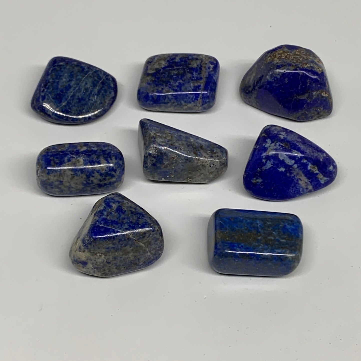 132.8g,0.9"-1.2", 8pcs, Natural Lapis Lazuli Tumbled Stone @Afghanistan, B30282