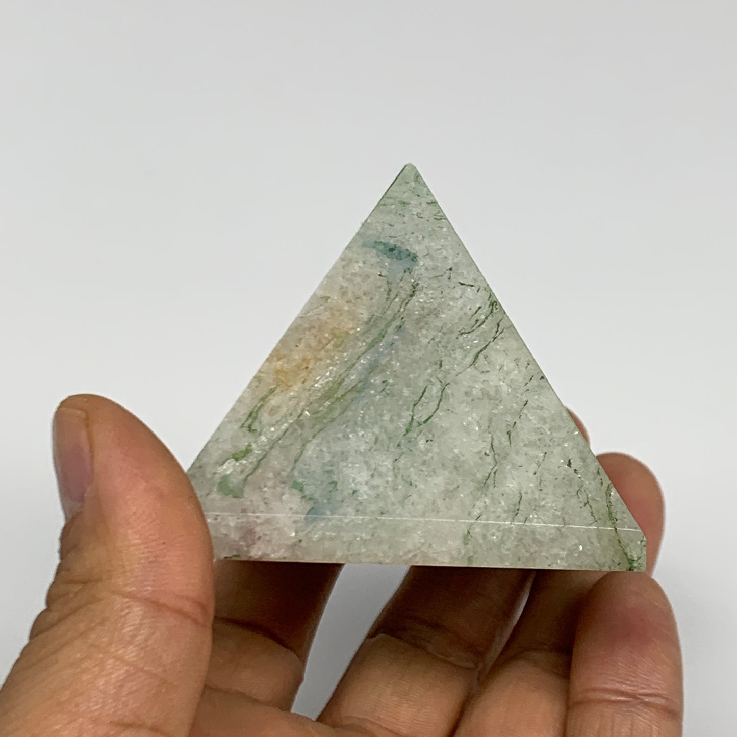 0.38 lbs, 1.9"x2.2"x2.3", Green Aventurine Pyramid Gemstone,Healing Crystal, B31