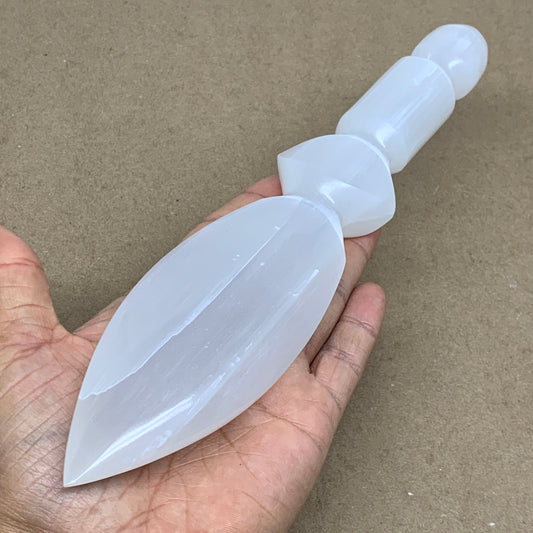 0.73 lbs, 9.5"x2"x1", Natural Selenite Crystal Dagger (Satin Spar), B36548