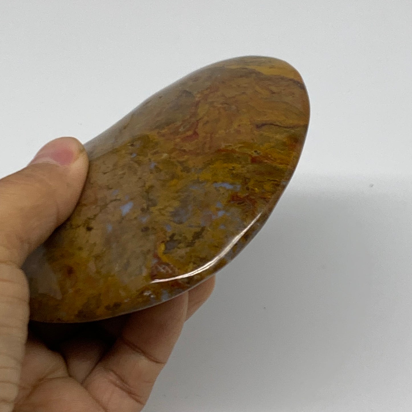 0.72 lbs, 3.6"x4.1"x1.2" Ocean Jasper Heart Polished Healing Crystal, B38340
