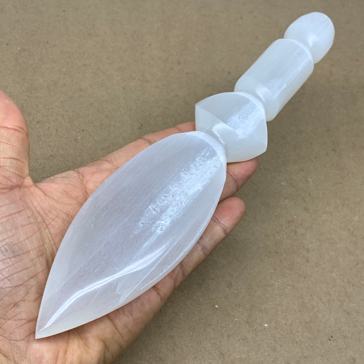 0.73 lbs, 9.5"x2"x1", Natural Selenite Crystal Dagger (Satin Spar), B36548