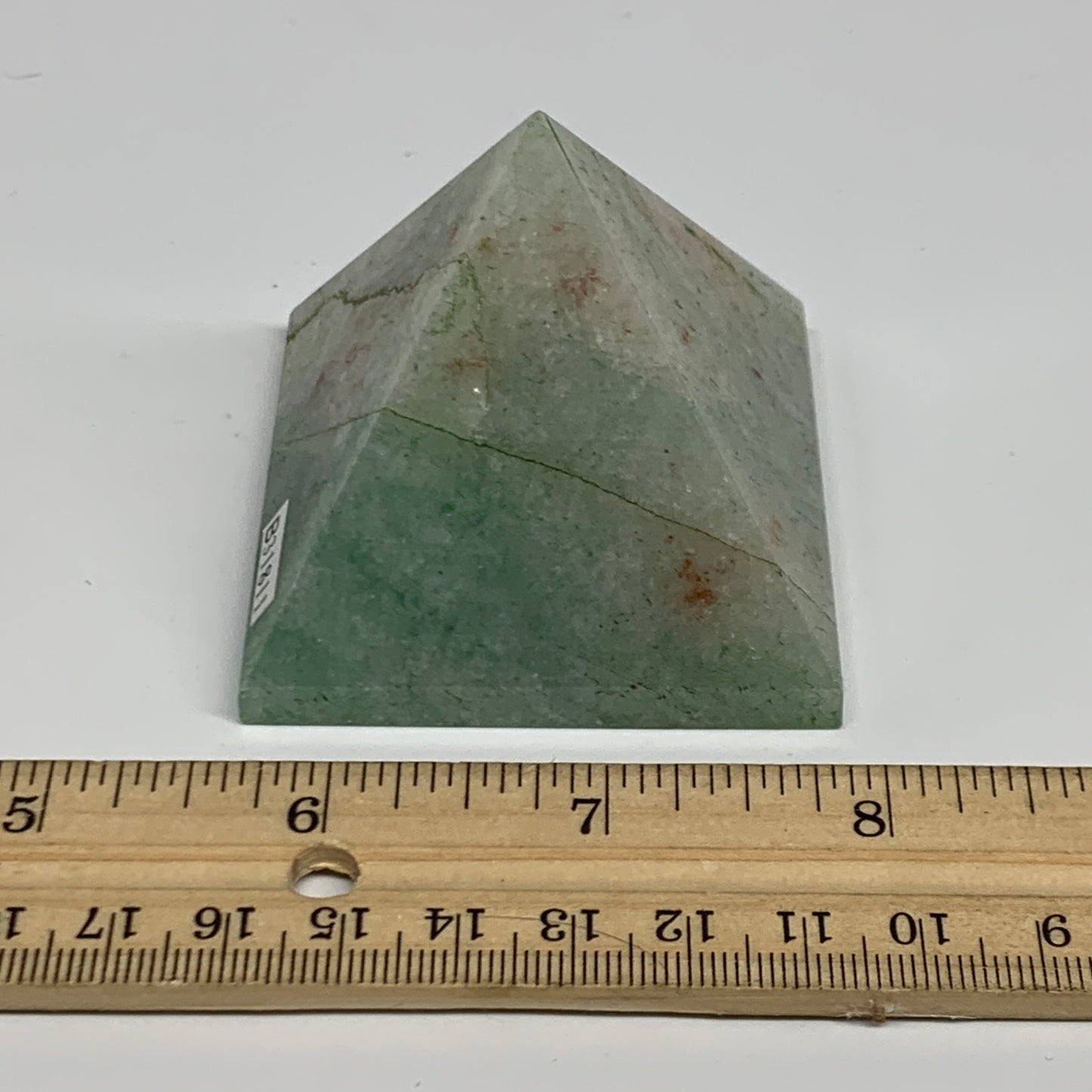 0.38 lbs, 1.9"x2.2"x2.3", Green Aventurine Pyramid Gemstone,Healing Crystal, B31