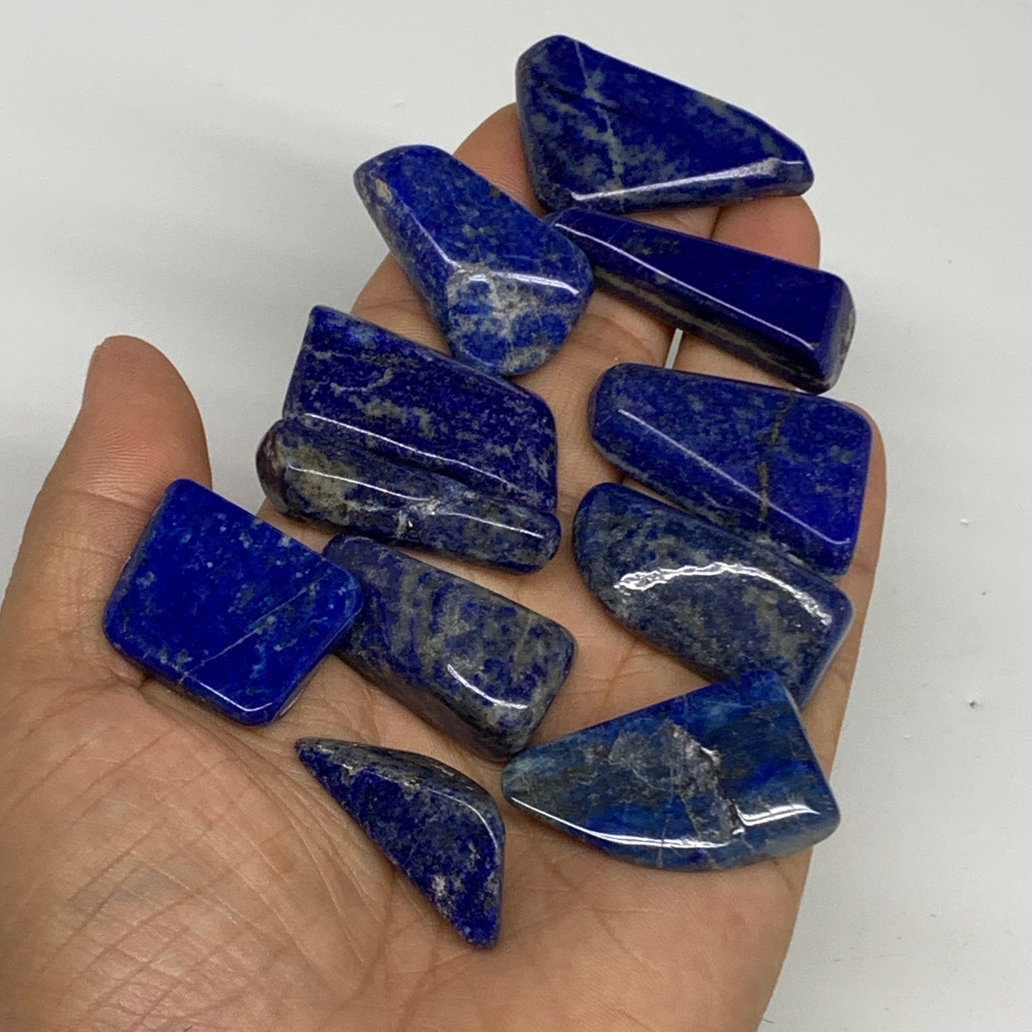 130.5g,1"-1.6", 11pcs, Natural Lapis Lazuli Tumbled Stone @Afghanistan, B30283