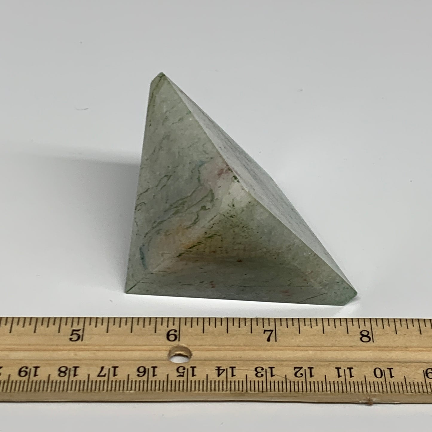 0.38 lbs, 1.9"x2.2"x2.3", Green Aventurine Pyramid Gemstone,Healing Crystal, B31