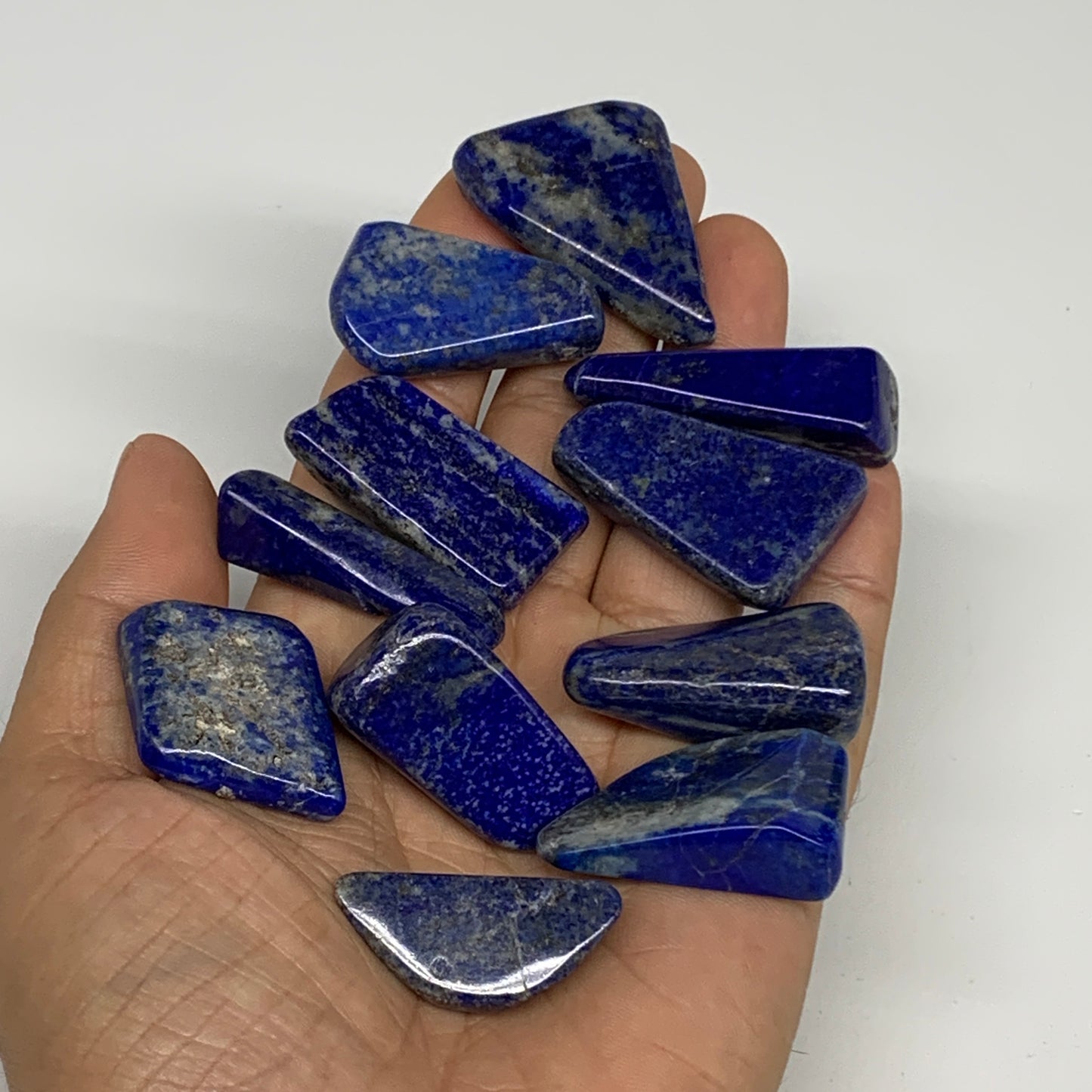 130.5g,1"-1.6", 11pcs, Natural Lapis Lazuli Tumbled Stone @Afghanistan, B30283