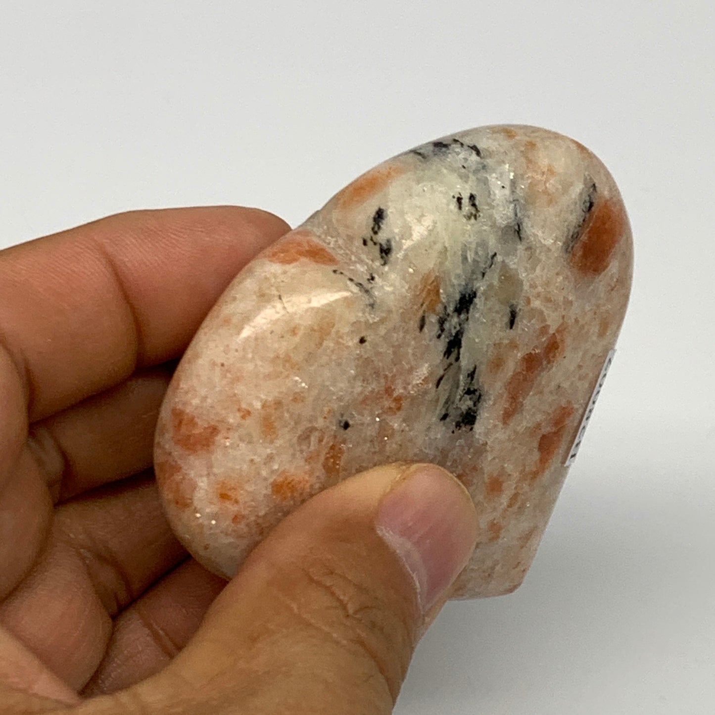 111.1g,2.4"x2.5"x0.8", Sunstone Heart Polished Healing Crystal @India, B28007