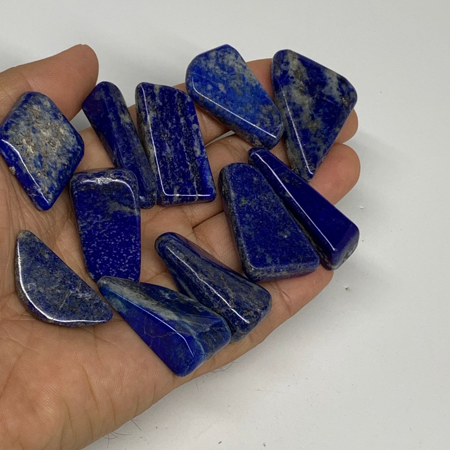 130.5g,1"-1.6", 11pcs, Natural Lapis Lazuli Tumbled Stone @Afghanistan, B30283