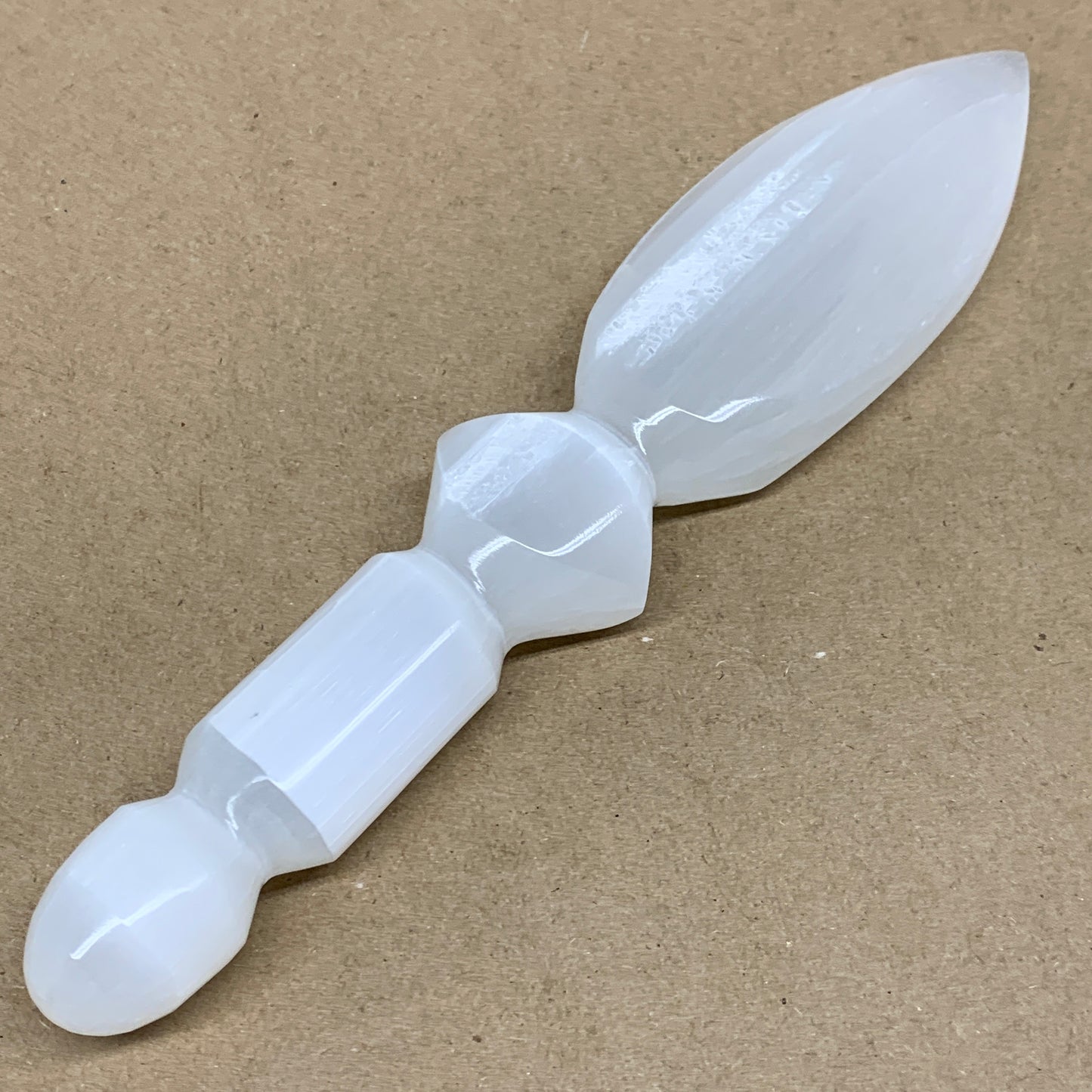 0.73 lbs, 9.5"x2"x1", Natural Selenite Crystal Dagger (Satin Spar), B36548