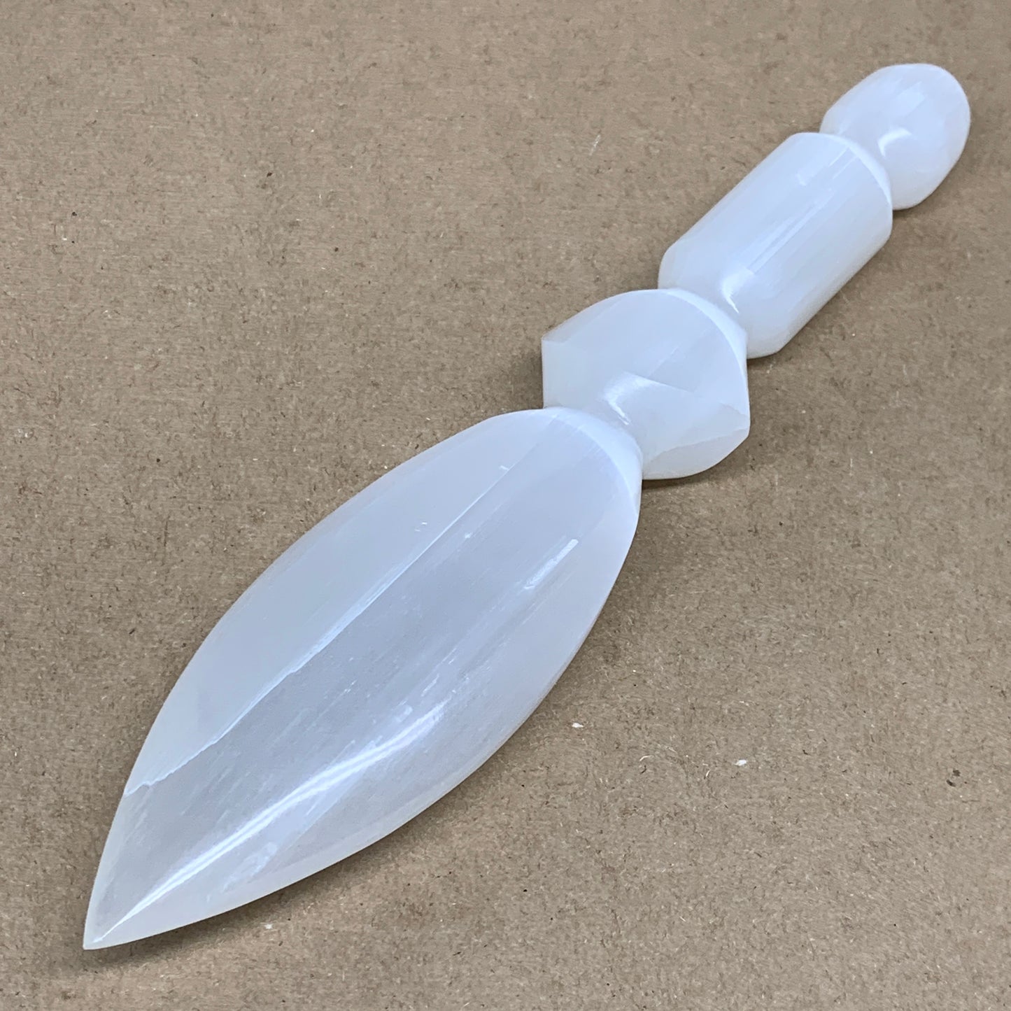 0.73 lbs, 9.5"x2"x1", Natural Selenite Crystal Dagger (Satin Spar), B36548