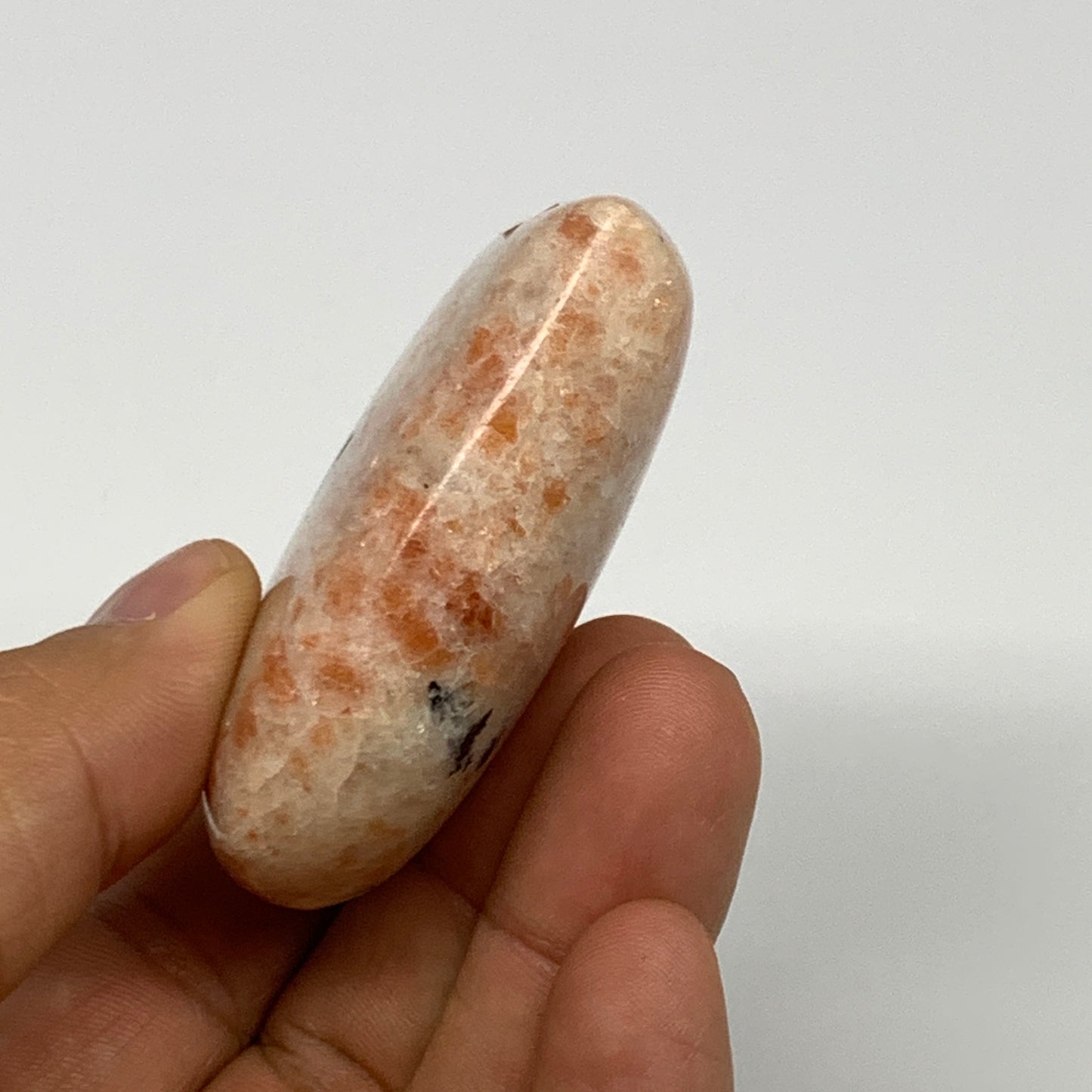 111.1g,2.4"x2.5"x0.8", Sunstone Heart Polished Healing Crystal @India, B28007