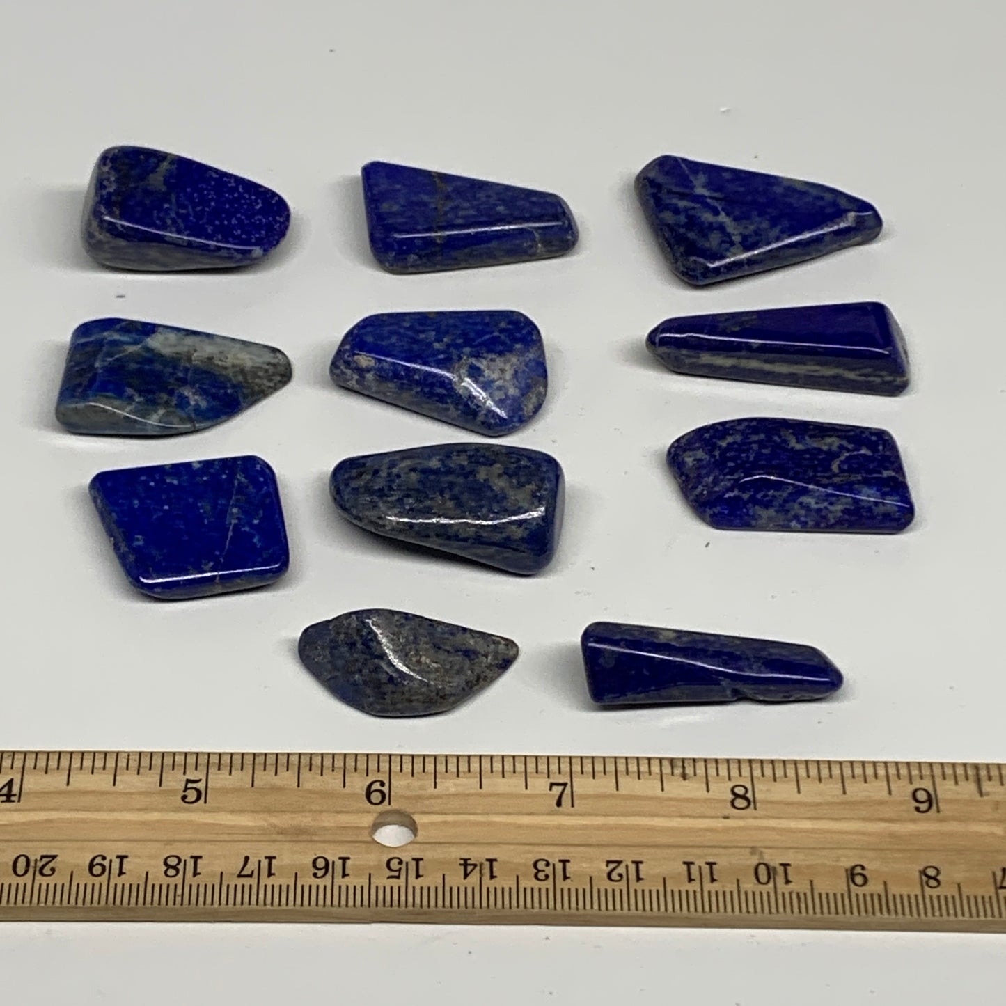 130.5g,1"-1.6", 11pcs, Natural Lapis Lazuli Tumbled Stone @Afghanistan, B30283