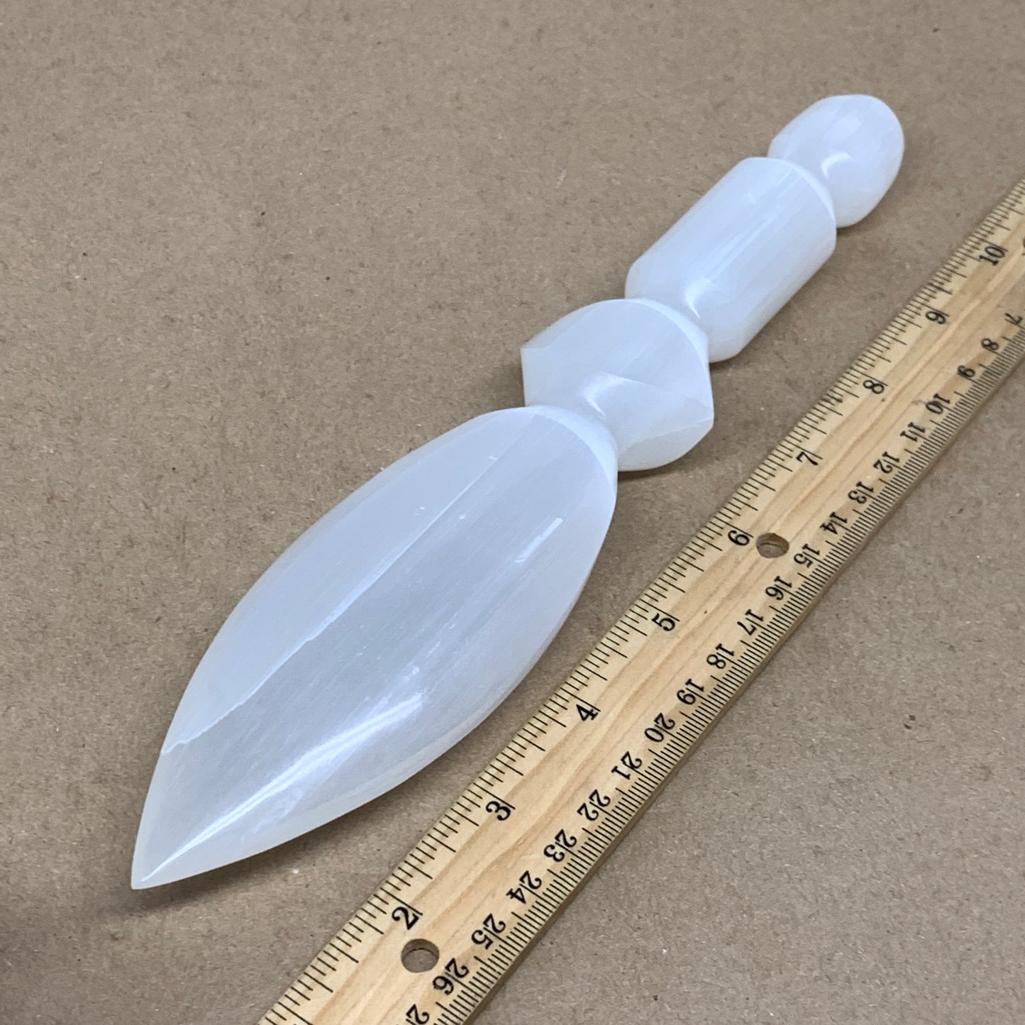 0.73 lbs, 9.5"x2"x1", Natural Selenite Crystal Dagger (Satin Spar), B36548