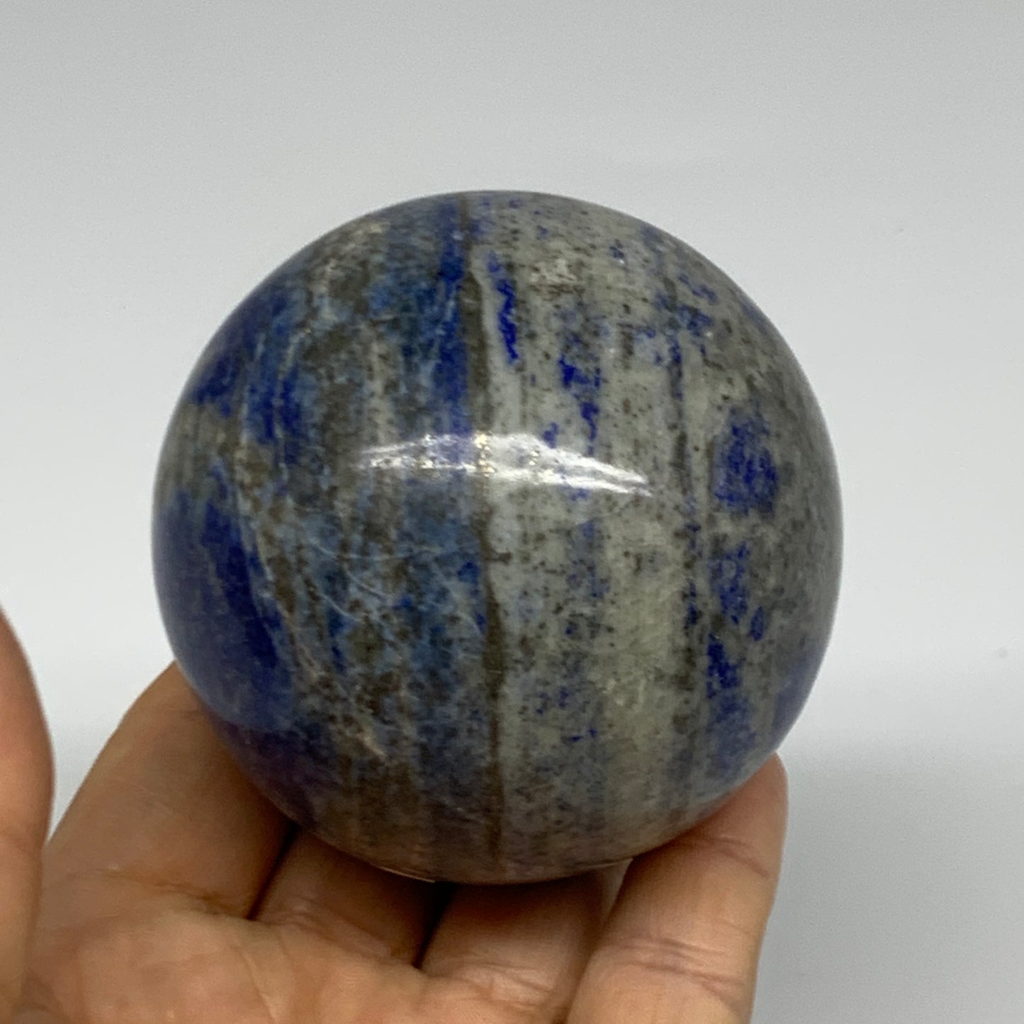 1.05 lbs,2.7" (68mm), Lapis Lazuli Sphere Ball Gemstone @Afghanistan, B33130