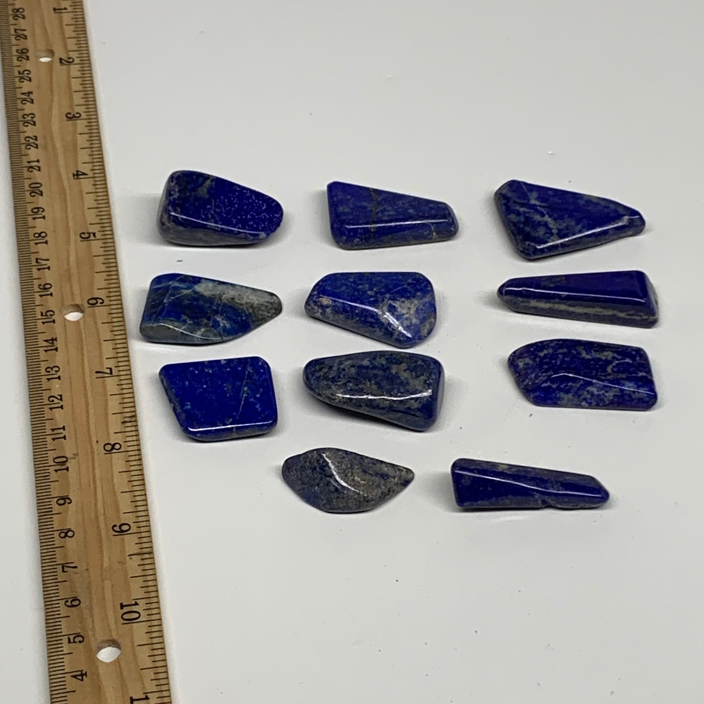 130.5g,1"-1.6", 11pcs, Natural Lapis Lazuli Tumbled Stone @Afghanistan, B30283