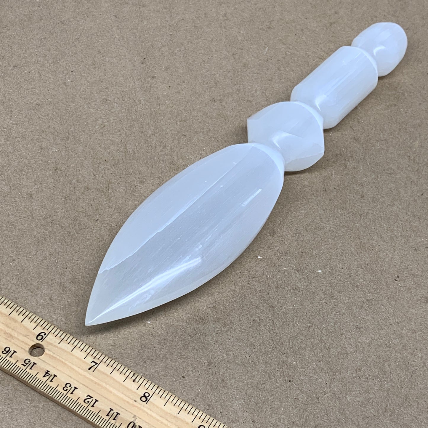 0.73 lbs, 9.5"x2"x1", Natural Selenite Crystal Dagger (Satin Spar), B36548