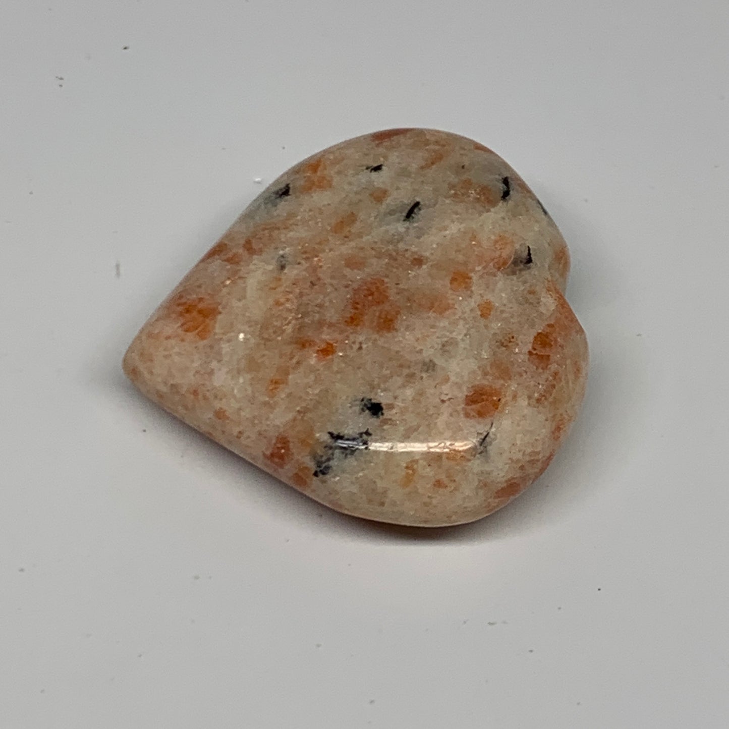 111.1g,2.4"x2.5"x0.8", Sunstone Heart Polished Healing Crystal @India, B28007