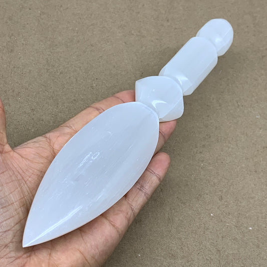 0.56 lbs, 9.6"x1.8"x0.8", Natural Selenite Crystal Dagger (Satin Spar), B36549