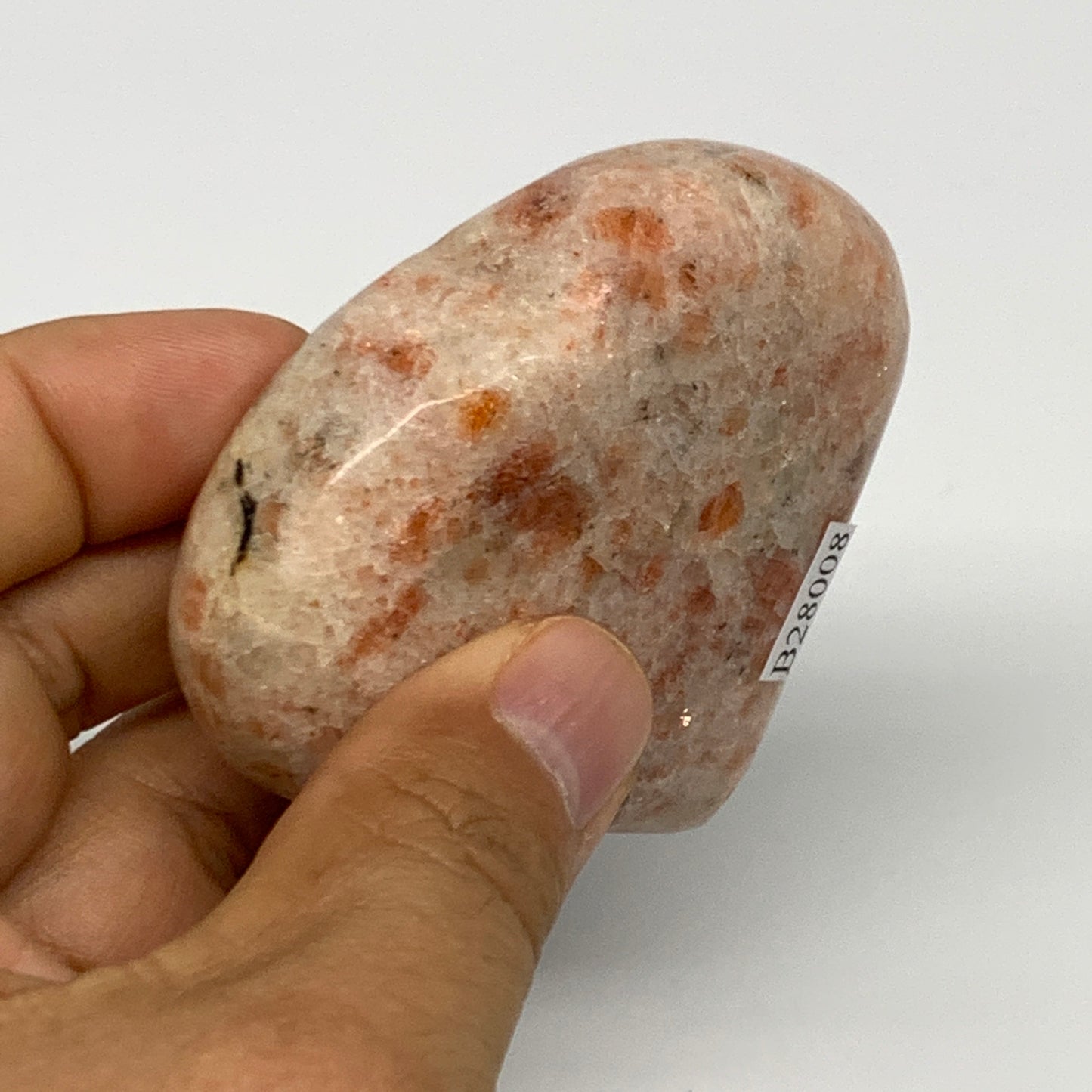 134.9g,2.5"x2.7"x0.9", Sunstone Heart Polished Healing Crystal @India, B28008