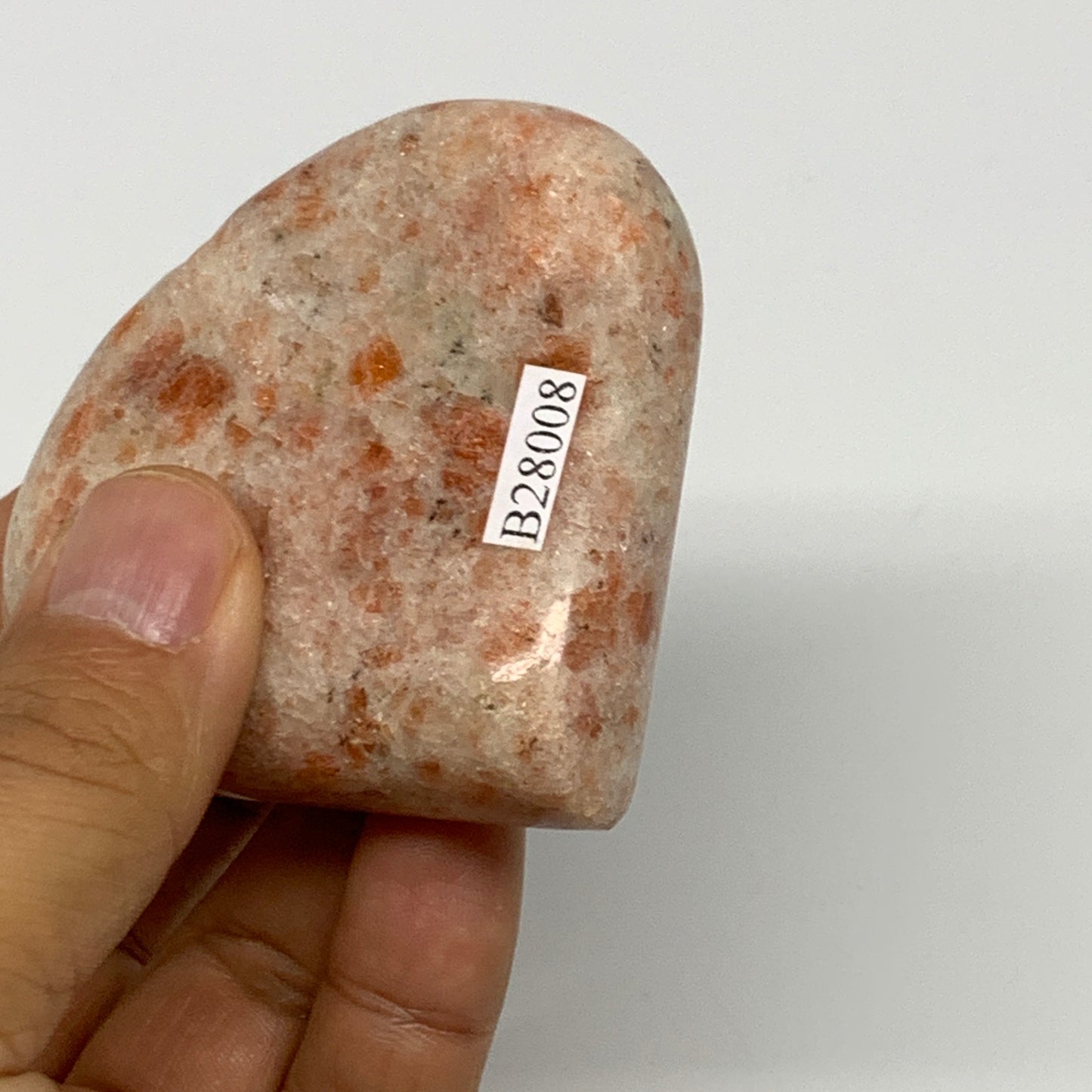 134.9g,2.5"x2.7"x0.9", Sunstone Heart Polished Healing Crystal @India, B28008