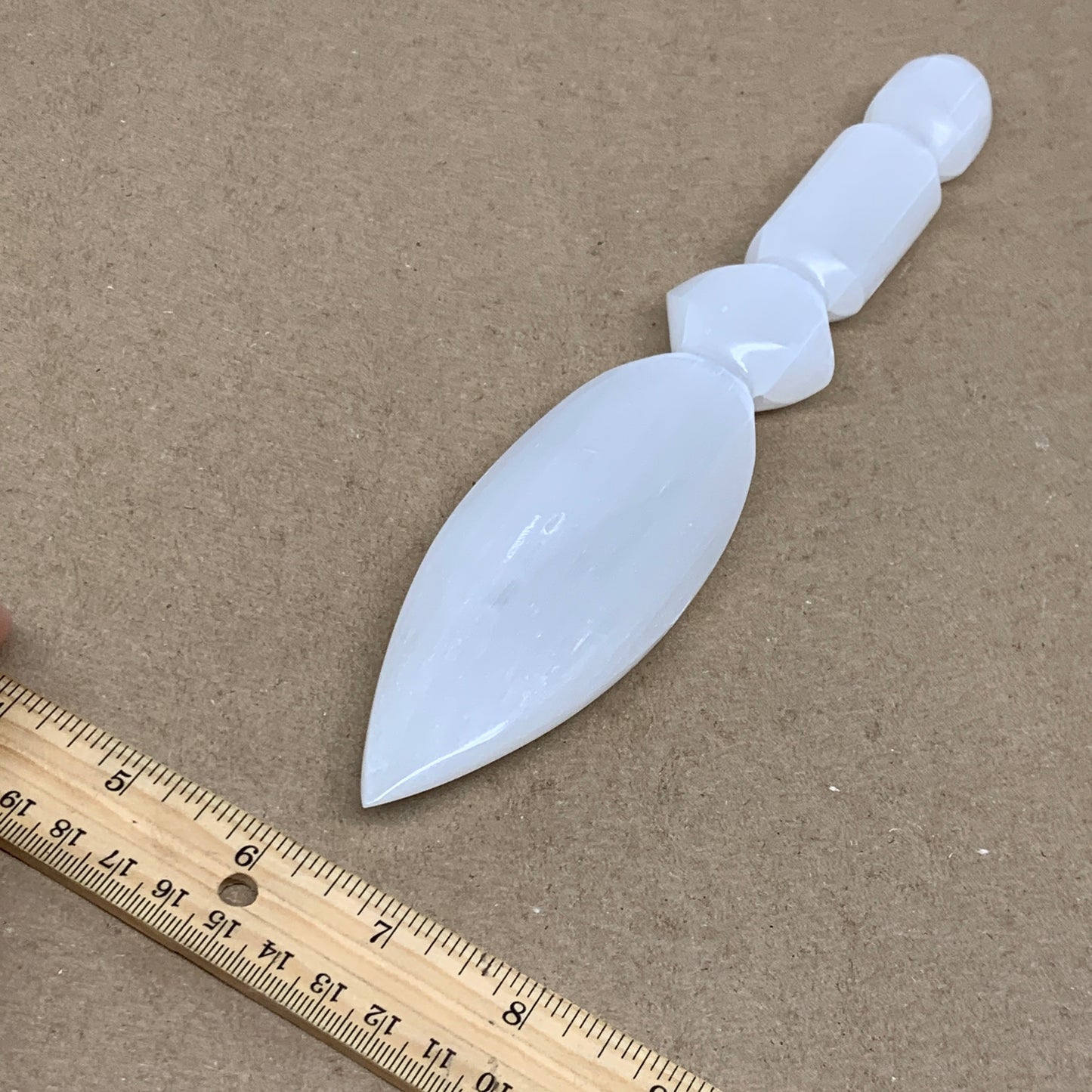 0.56 lbs, 9.6"x1.8"x0.8", Natural Selenite Crystal Dagger (Satin Spar), B36549
