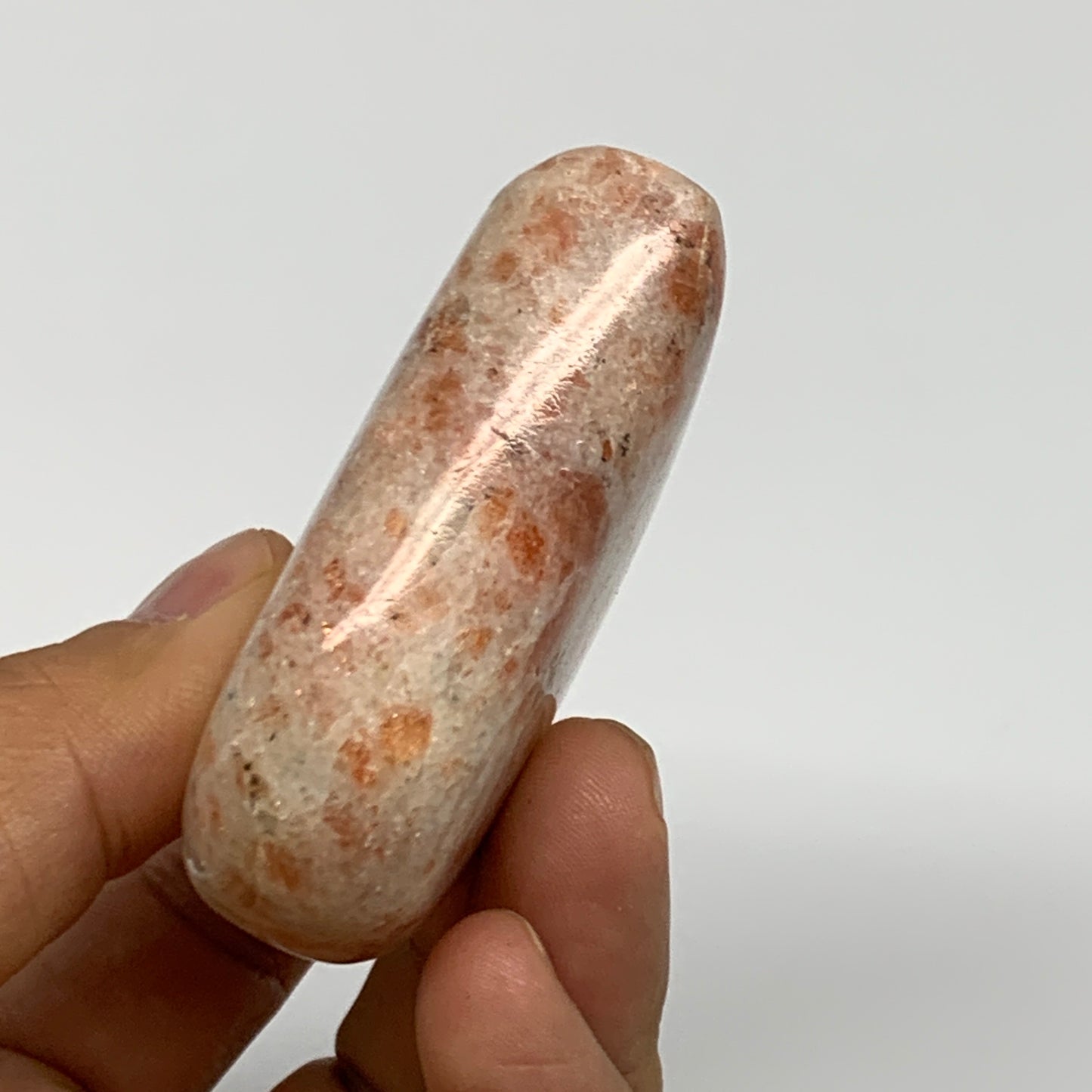 134.9g,2.5"x2.7"x0.9", Sunstone Heart Polished Healing Crystal @India, B28008