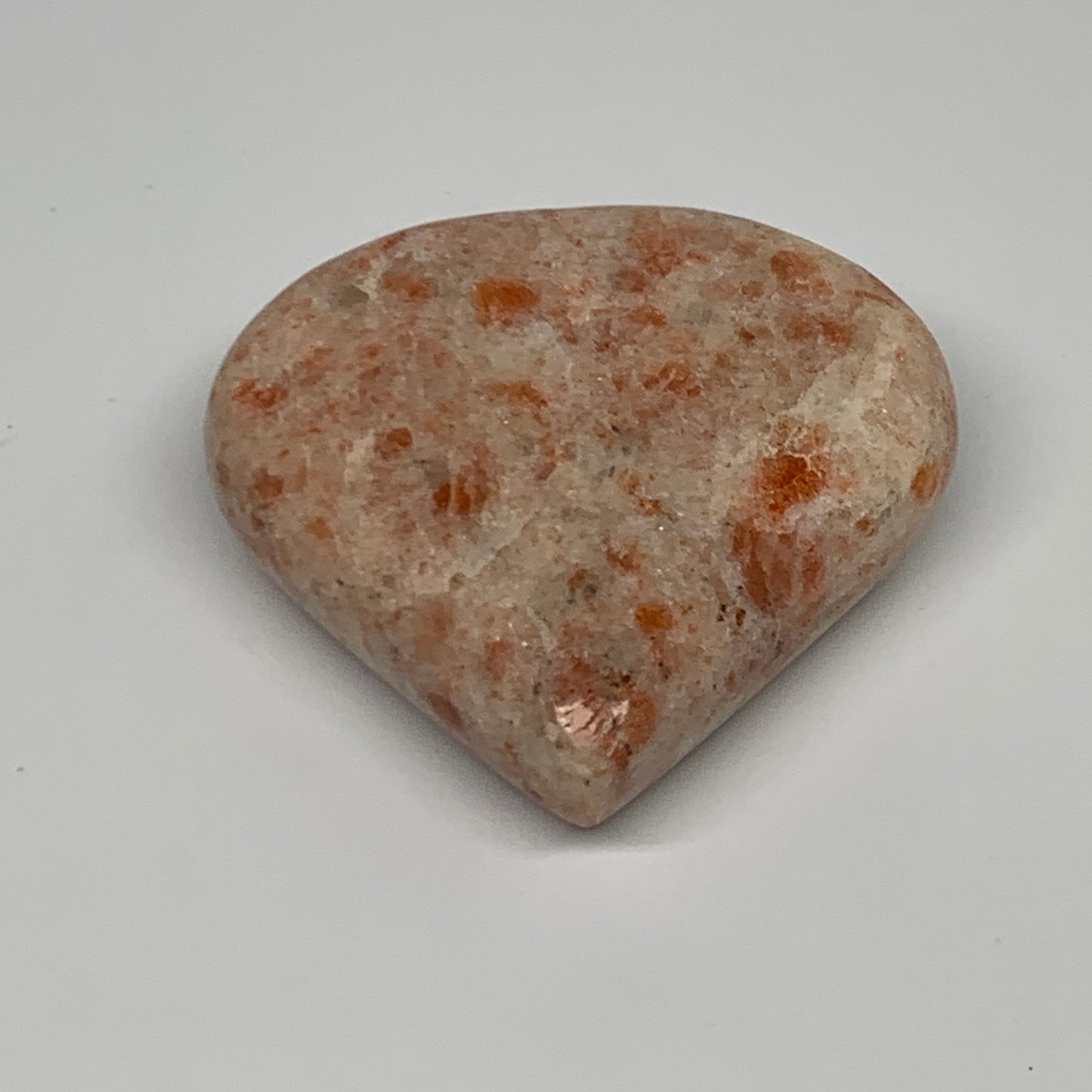 134.9g,2.5"x2.7"x0.9", Sunstone Heart Polished Healing Crystal @India, B28008
