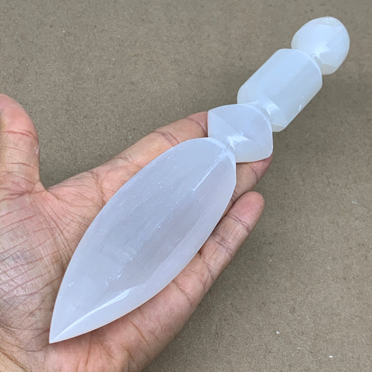 0.54 lbs, 9.5"x1.7"x0.7", Natural Selenite Crystal Dagger (Satin Spar), B36550