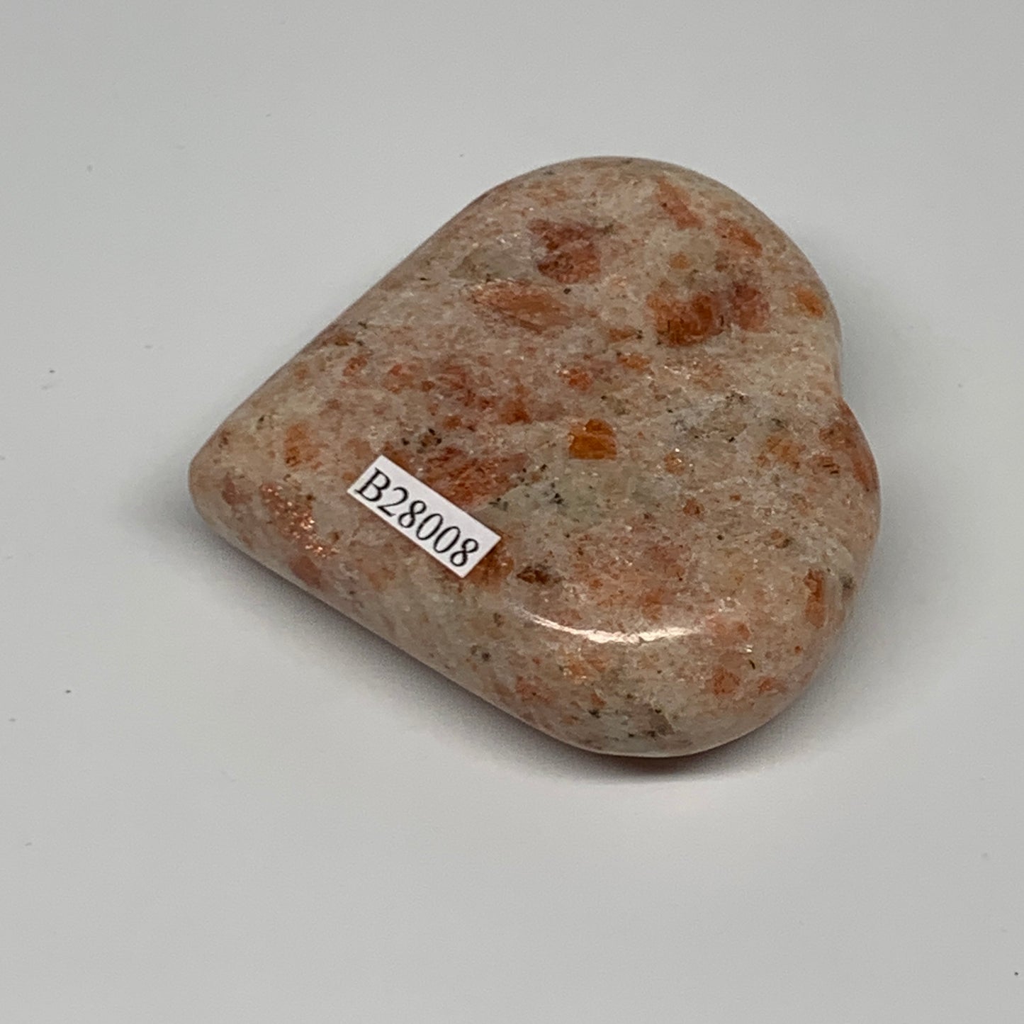 134.9g,2.5"x2.7"x0.9", Sunstone Heart Polished Healing Crystal @India, B28008