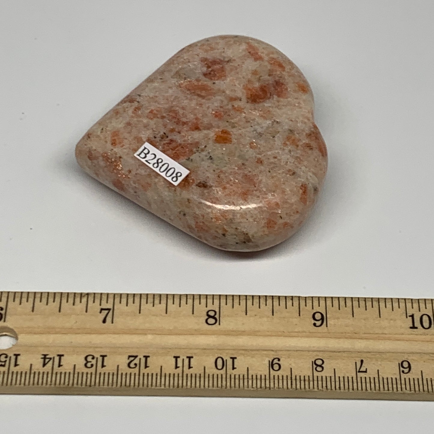 134.9g,2.5"x2.7"x0.9", Sunstone Heart Polished Healing Crystal @India, B28008