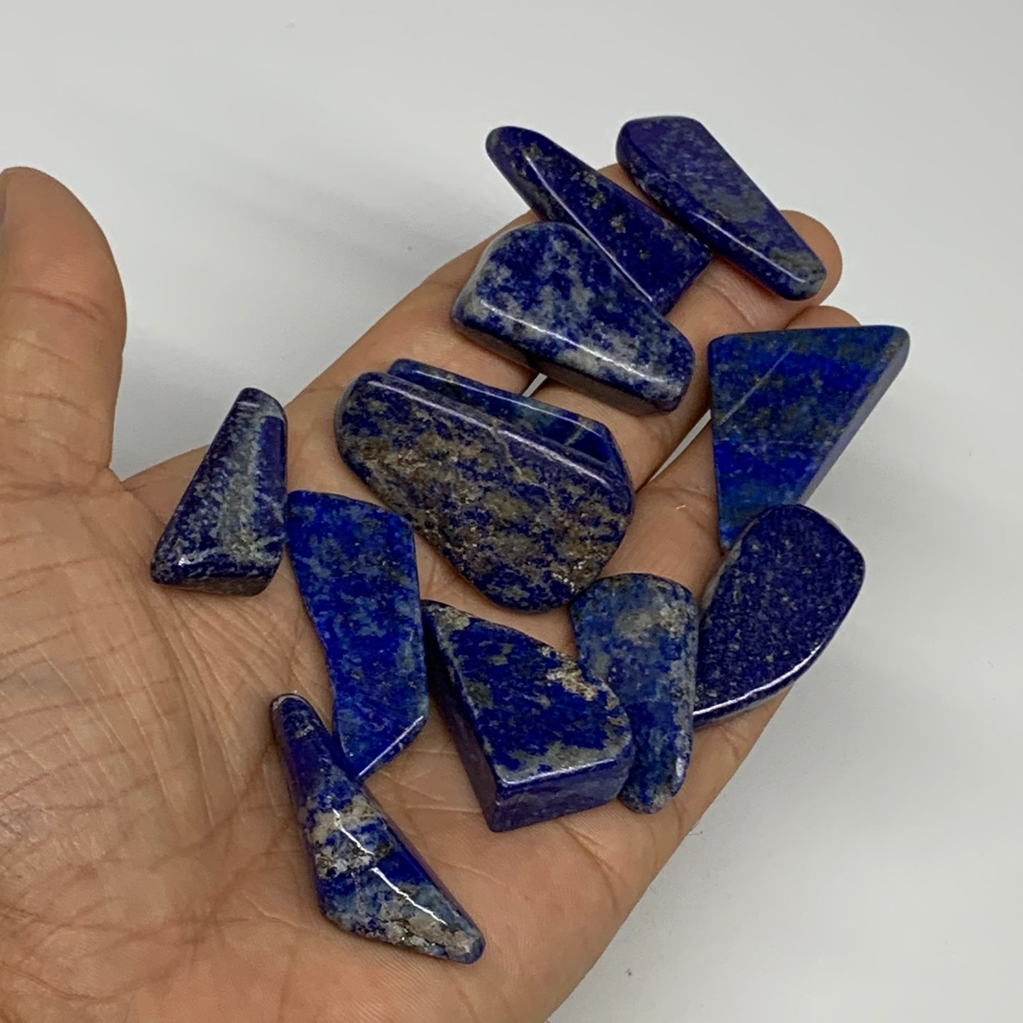 118.7g,1.2"-1.6", 12pcs, Natural Lapis Lazuli Tumbled Stone @Afghanistan, B30285