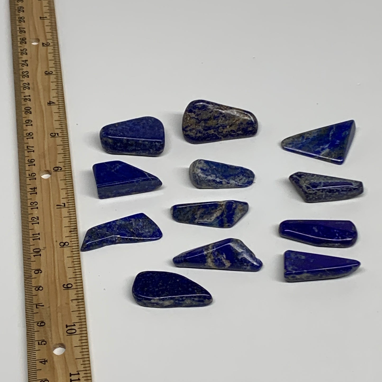 118.7g,1.2"-1.6", 12pcs, Natural Lapis Lazuli Tumbled Stone @Afghanistan, B30285