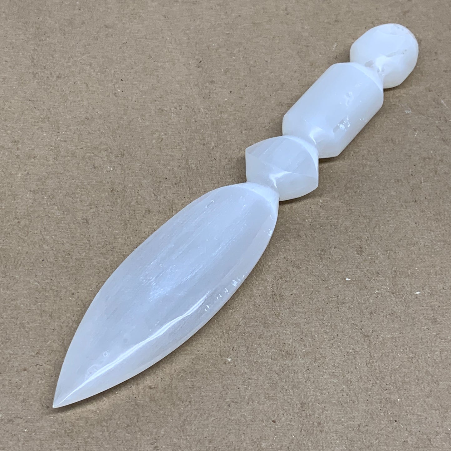 0.54 lbs, 9.5"x1.7"x0.7", Natural Selenite Crystal Dagger (Satin Spar), B36550