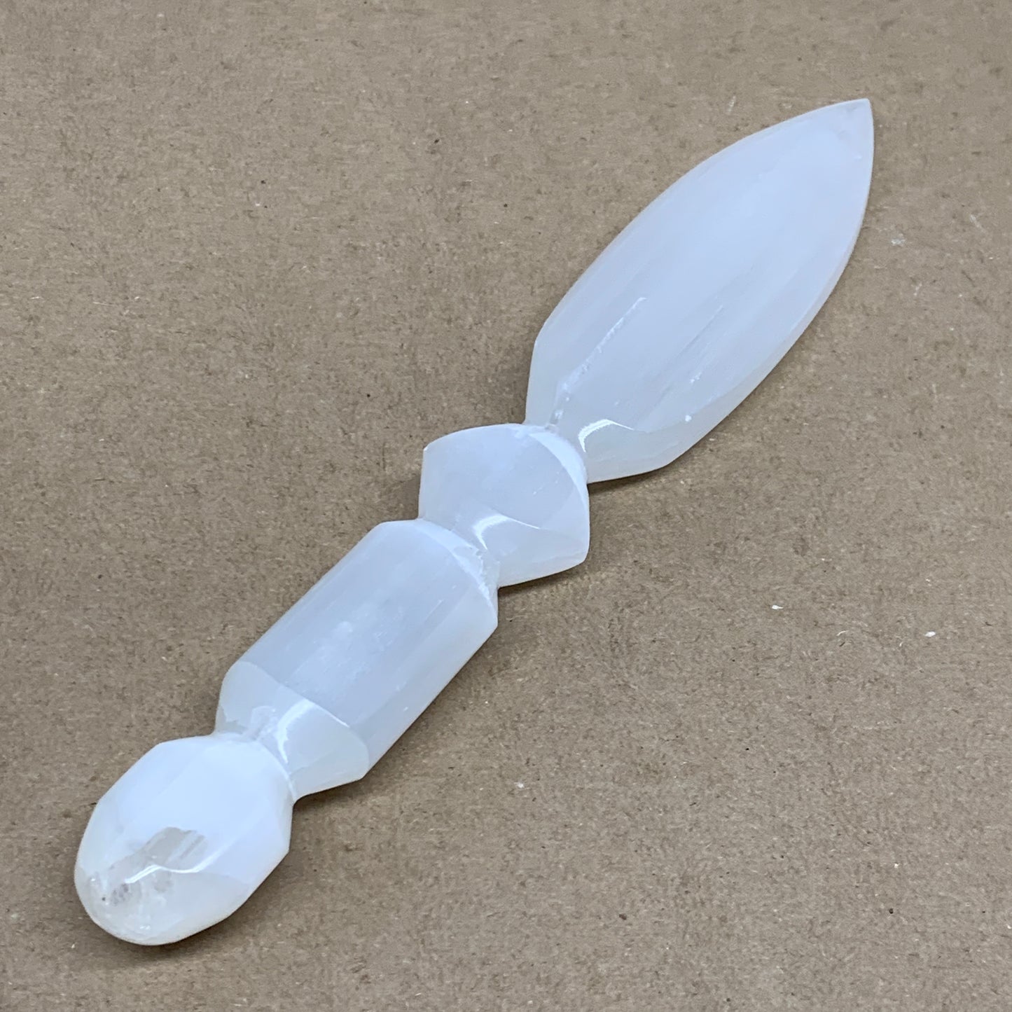0.54 lbs, 9.5"x1.7"x0.7", Natural Selenite Crystal Dagger (Satin Spar), B36550