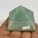 0.18 lbs, 1.4"x1.8"x1.8", Green Aventurine Pyramid Gemstone,Healing Crystal, B31