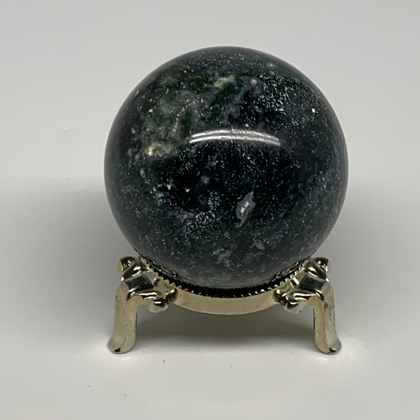 218.8g,2.2"(55mm), Natural Moss Agate Sphere Ball Gemstone @India,B29416