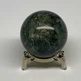 218.8g,2.2"(55mm), Natural Moss Agate Sphere Ball Gemstone @India,B29416