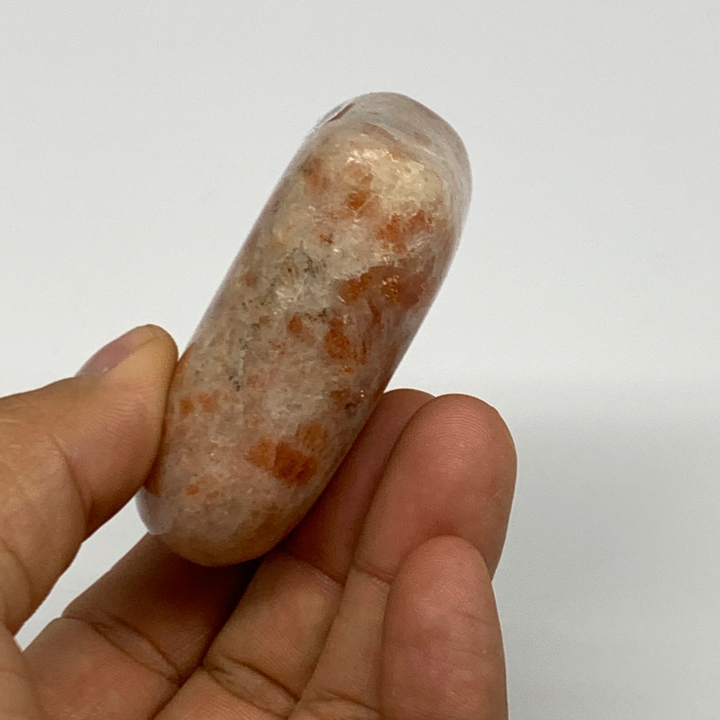 147.4g,2.4"x2.7"x0.9", Sunstone Heart Polished Healing Crystal @India, B28009