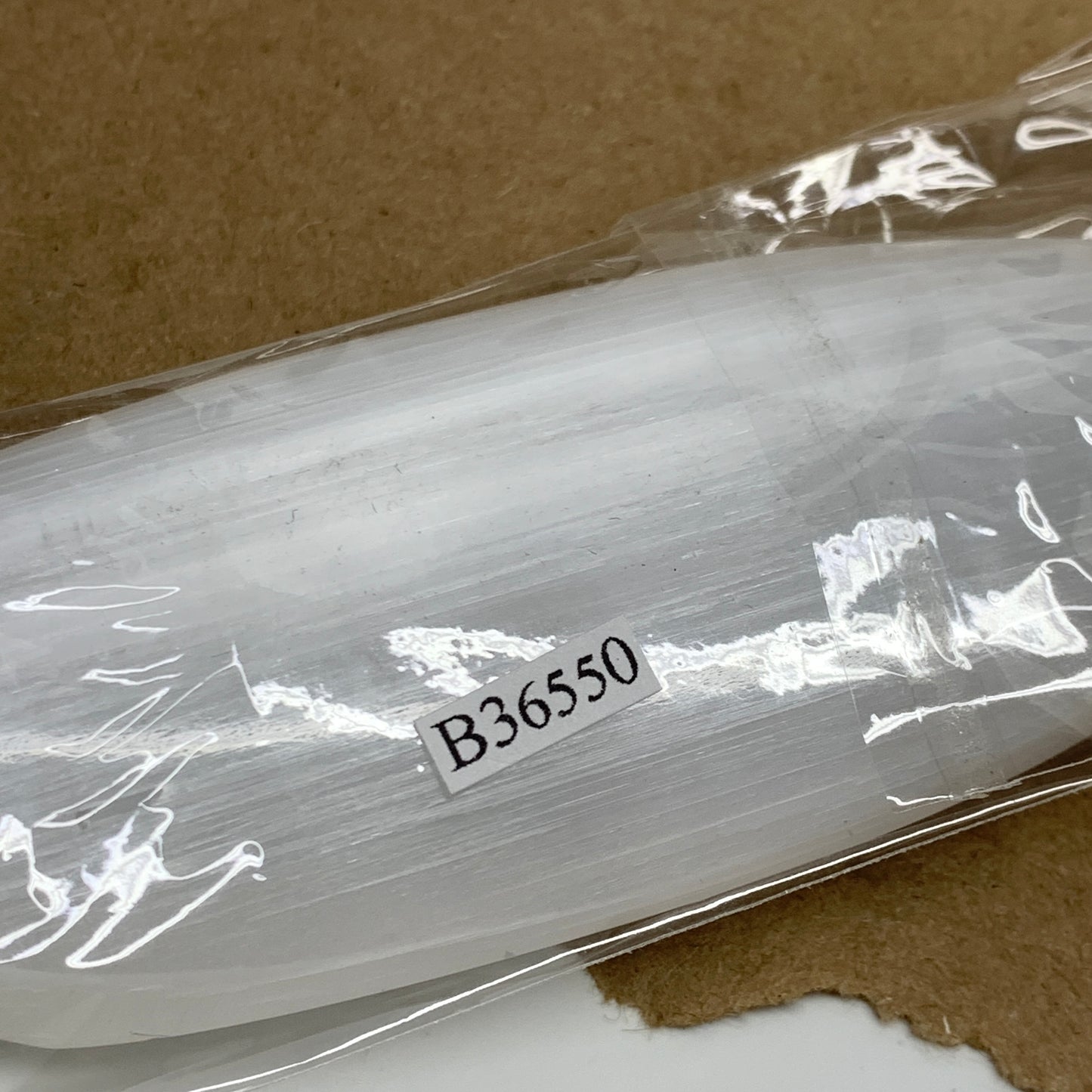 0.54 lbs, 9.5"x1.7"x0.7", Natural Selenite Crystal Dagger (Satin Spar), B36550