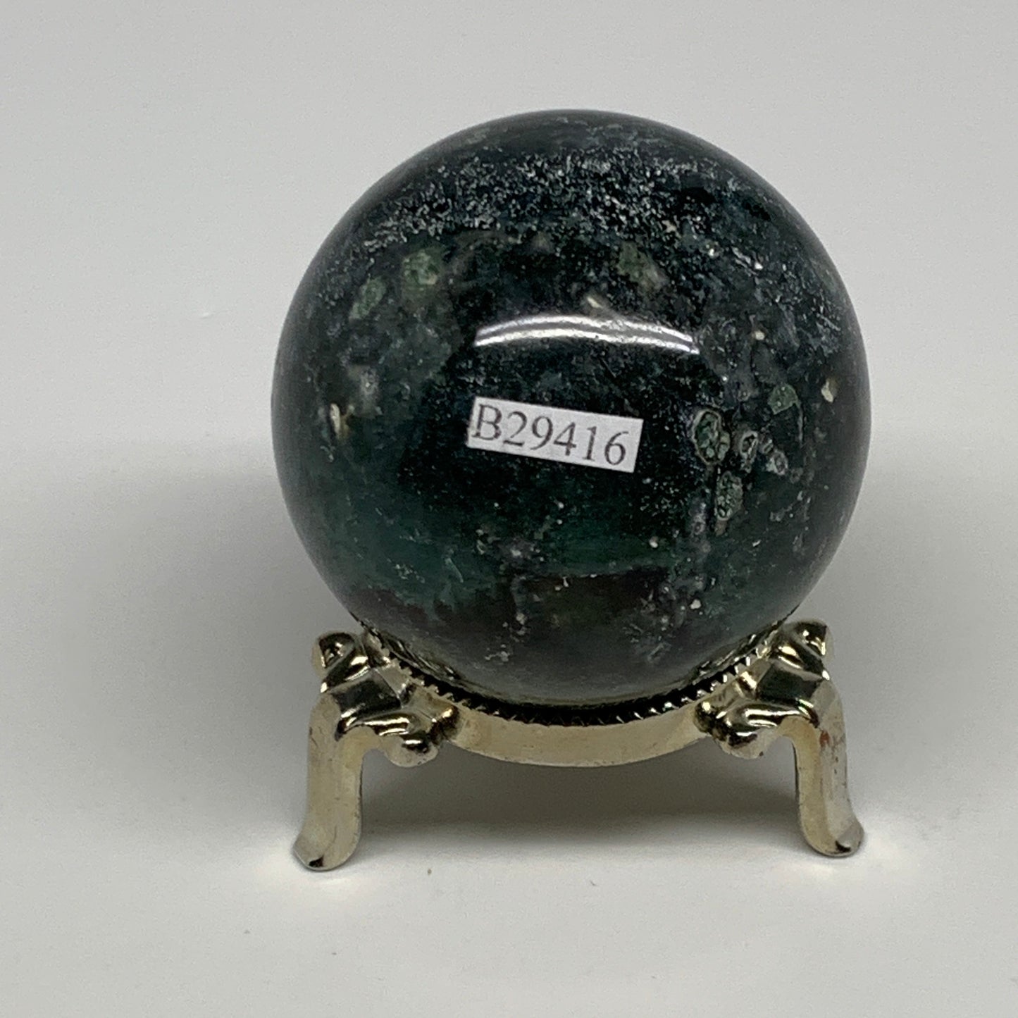 218.8g,2.2"(55mm), Natural Moss Agate Sphere Ball Gemstone @India,B29416
