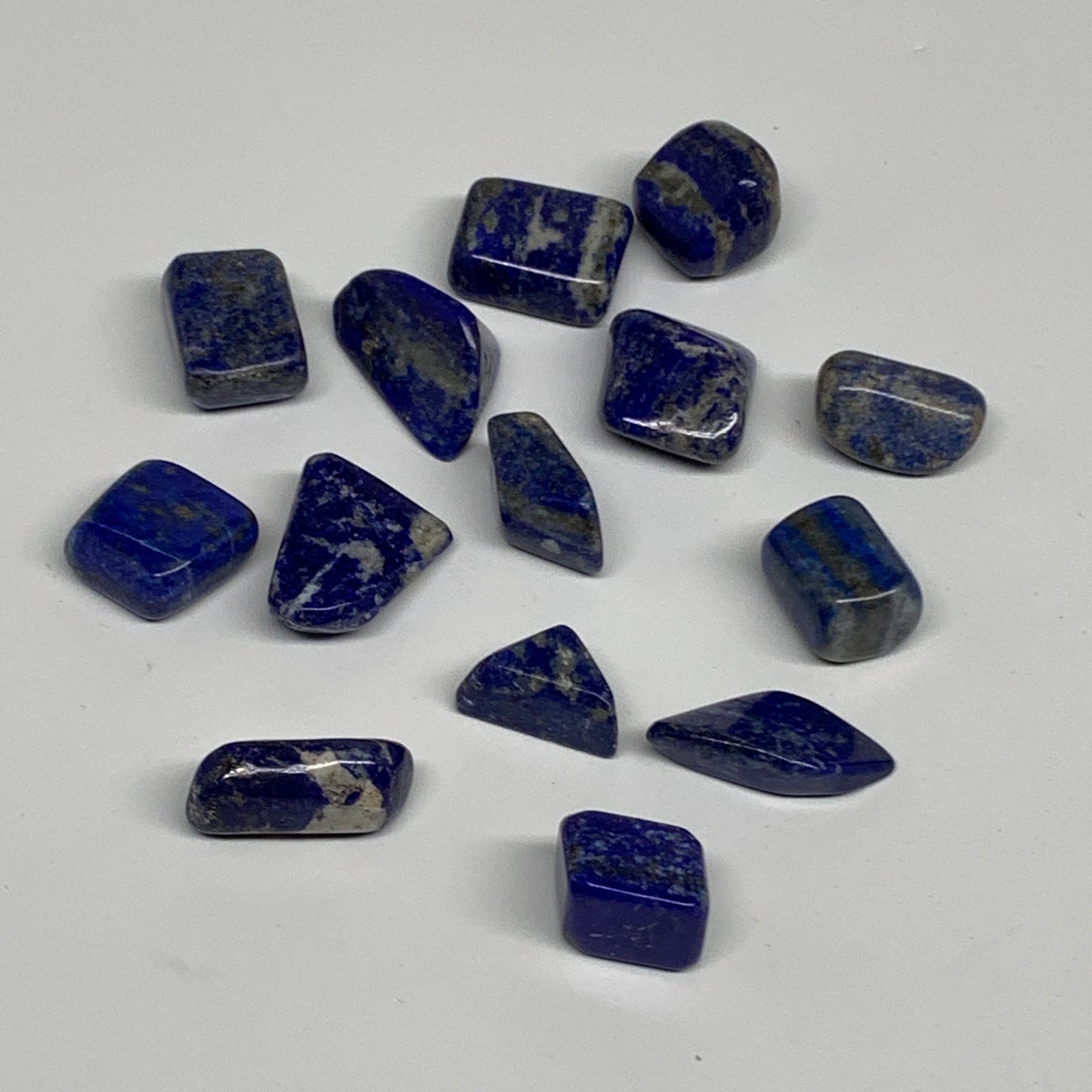 130.8g,0.7"-1.2", 14pcs, Natural Lapis Lazuli Tumbled Stone @Afghanistan, B30286