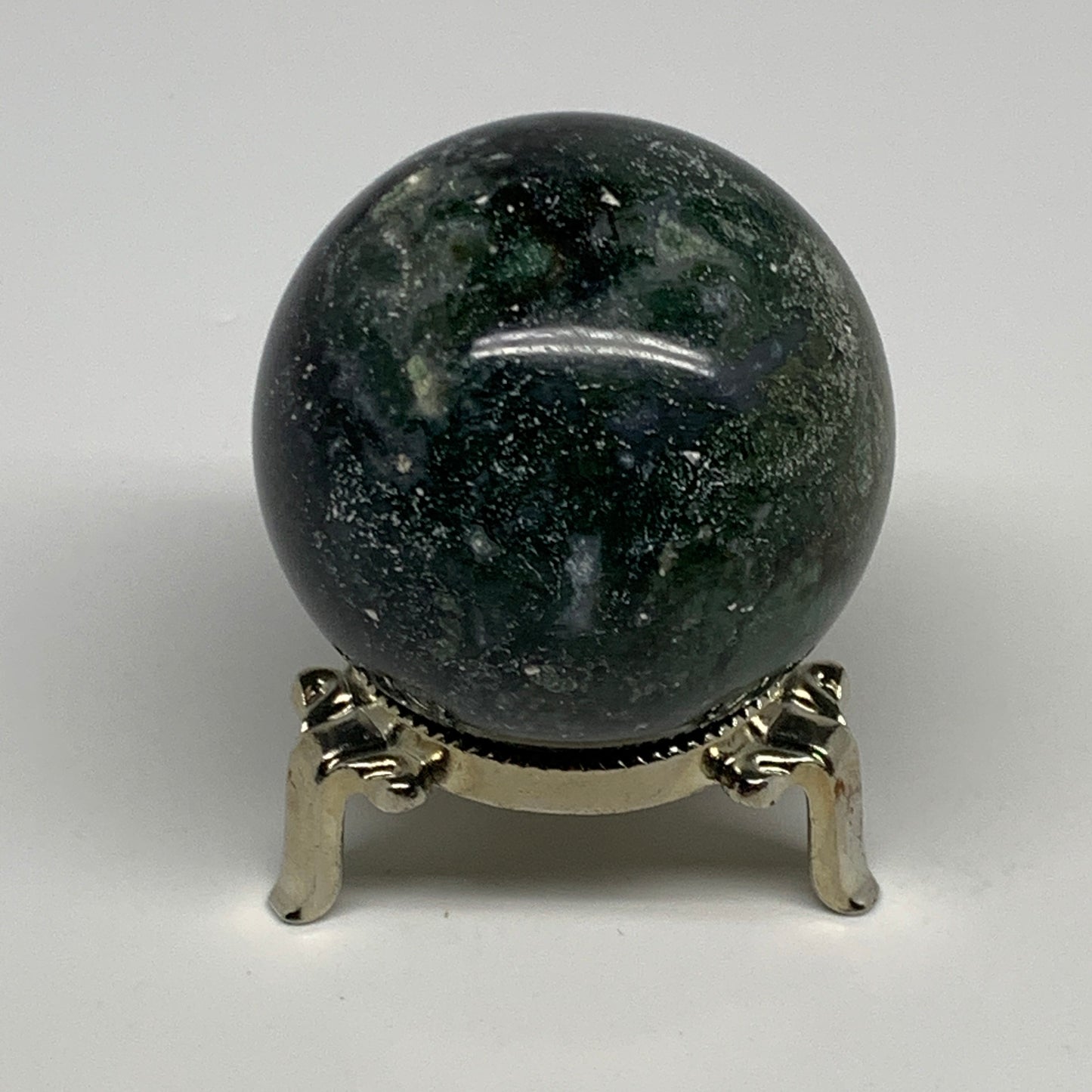 218.8g,2.2"(55mm), Natural Moss Agate Sphere Ball Gemstone @India,B29416
