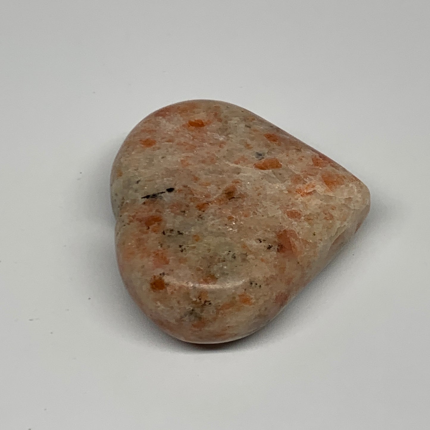 147.4g,2.4"x2.7"x0.9", Sunstone Heart Polished Healing Crystal @India, B28009