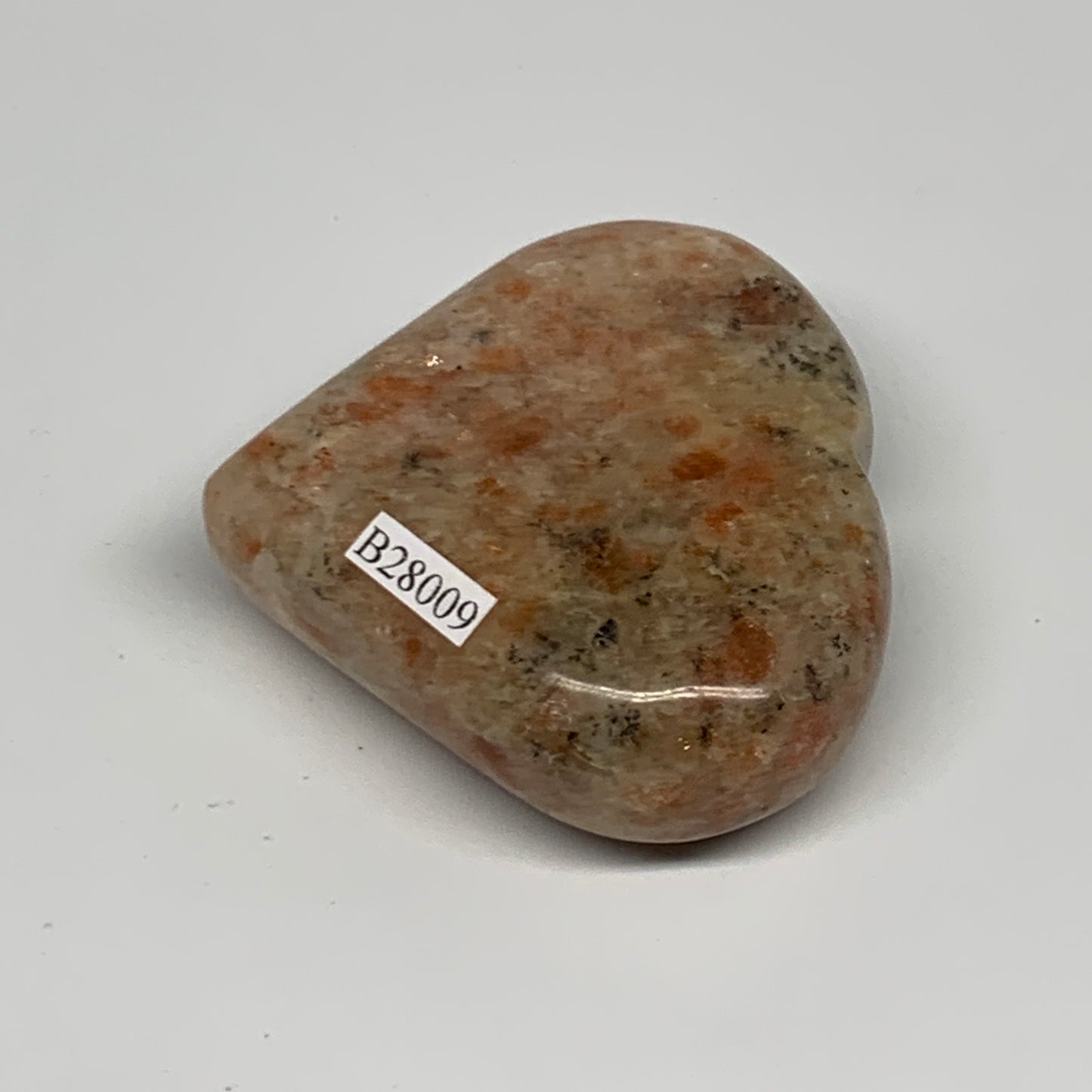 147.4g,2.4"x2.7"x0.9", Sunstone Heart Polished Healing Crystal @India, B28009