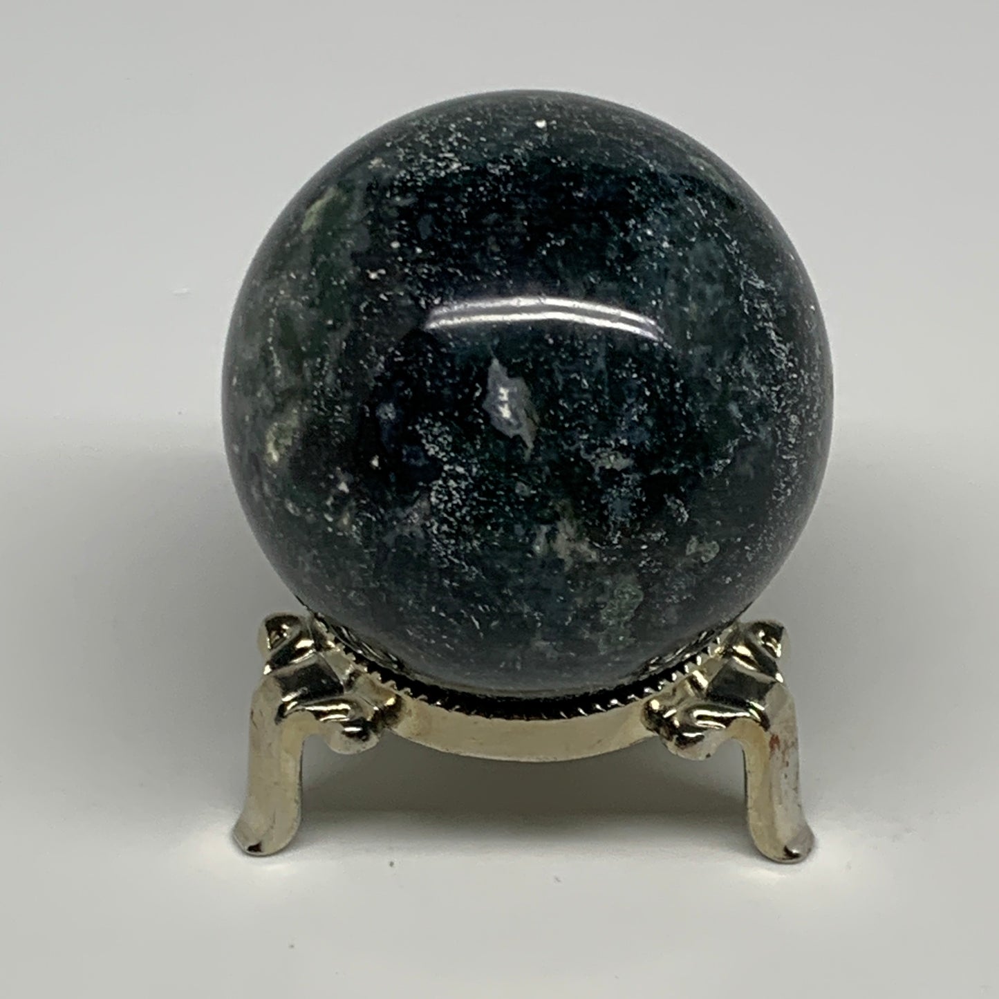 218.8g,2.2"(55mm), Natural Moss Agate Sphere Ball Gemstone @India,B29416