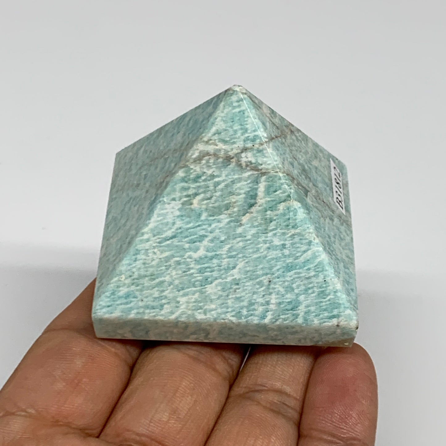 128.5g, 1.7"x2"x2", Amazonite Pyramid Gemstone, Decorative Stone, B31812