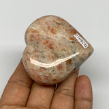 111.7g,2.2"x2.3"x0.9", Sunstone Heart Polished Healing Crystal @India, B28010